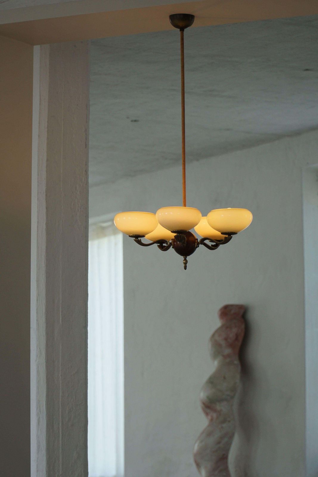 5 Arm Chandelier By Paavo Tynell, Model 1386/5 For Taito, Finland, 1930s photo for sale