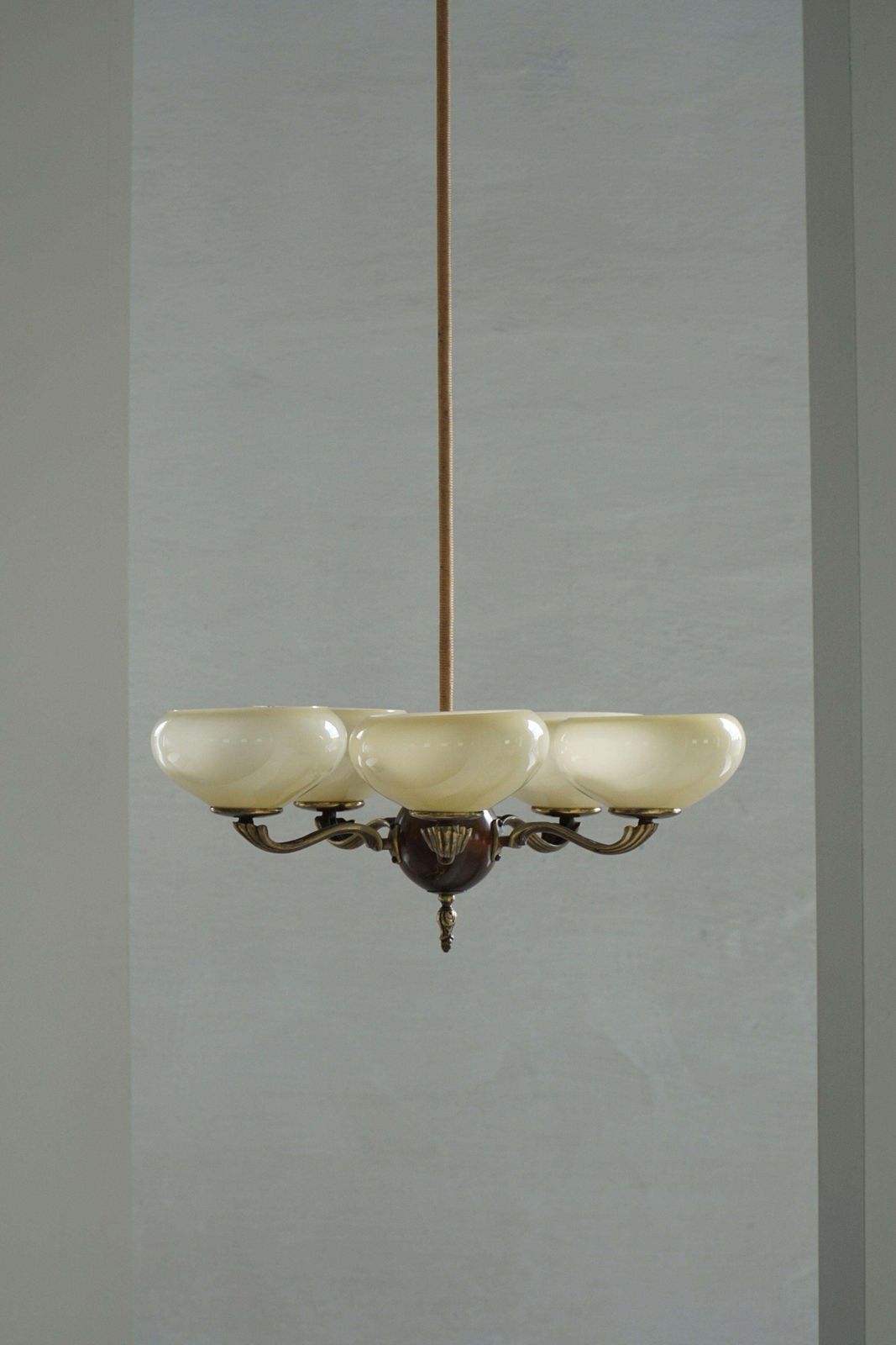 3328.0 5 Arm Chandelier By Paavo Tynell, Model 1386/5 For Taito, Finland, 1930s photo