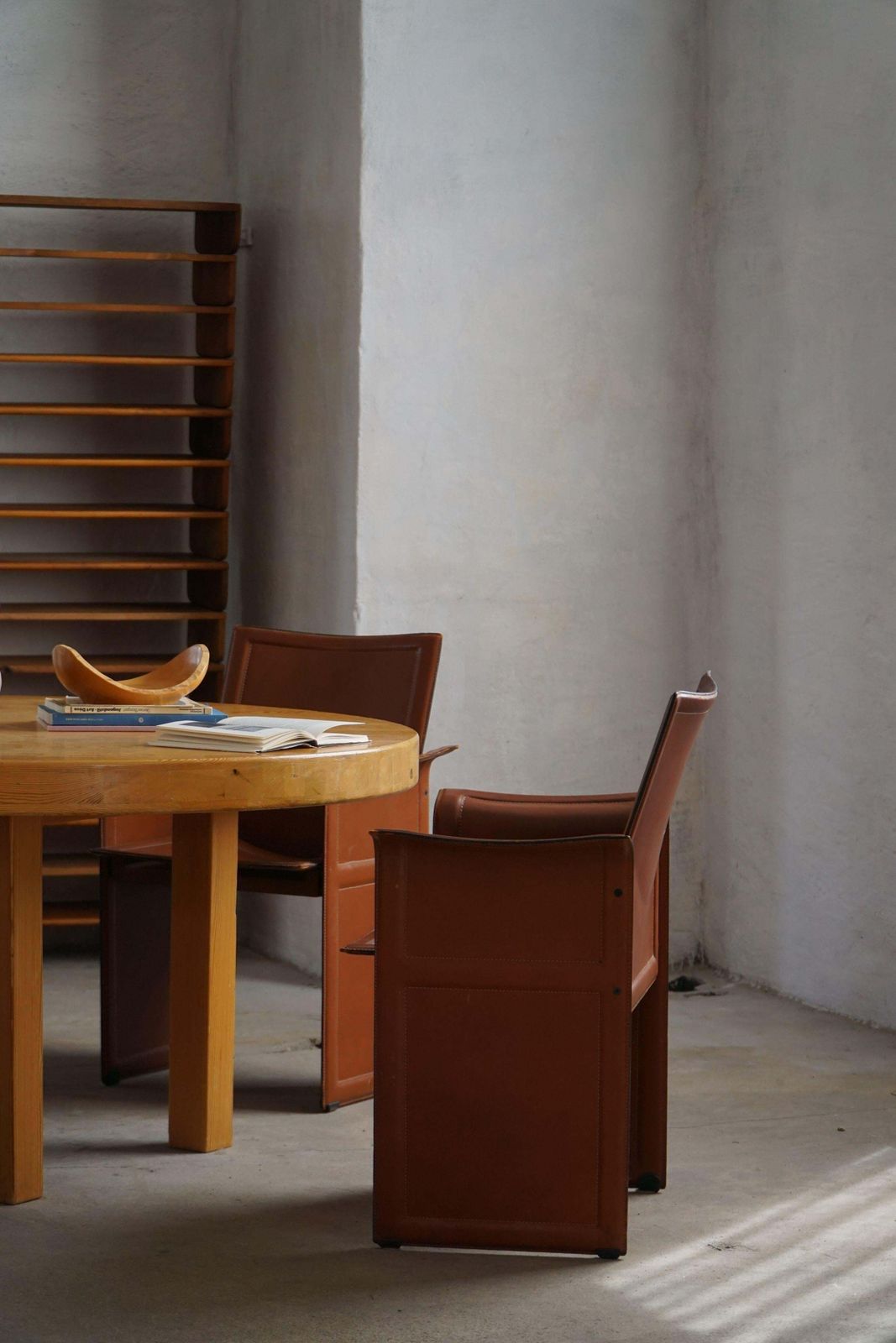 Furniture Set Of 4 Armchairs In Brown/Red Leather, Tito Agnoli, Italian Modern, 1970s photo