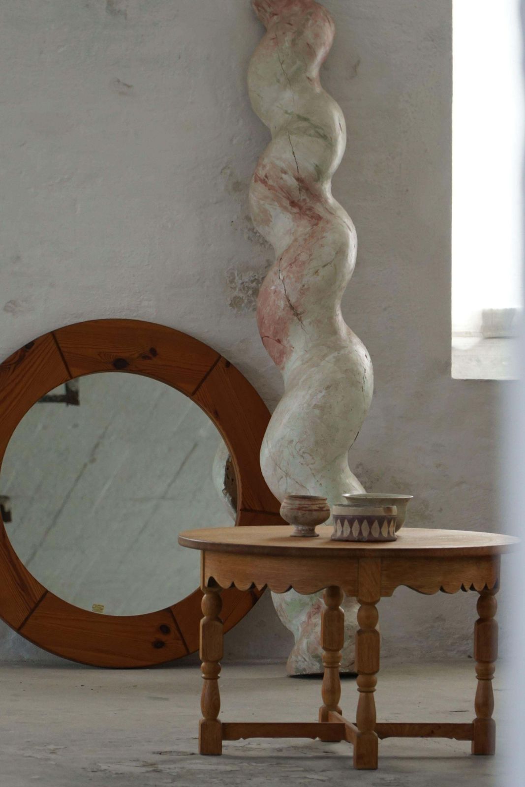 Large Antique 18th Century Italian Sculptural Wooden Barley Twisted Pedestal photo 3389.0