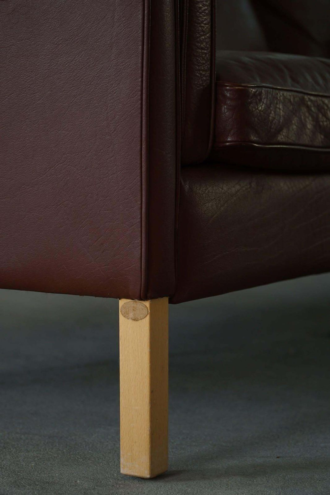 Stouby Møbelfabrik, Mid Century 3 Seater Sofa In Brown Leather, Made In 1970s photo vinterior