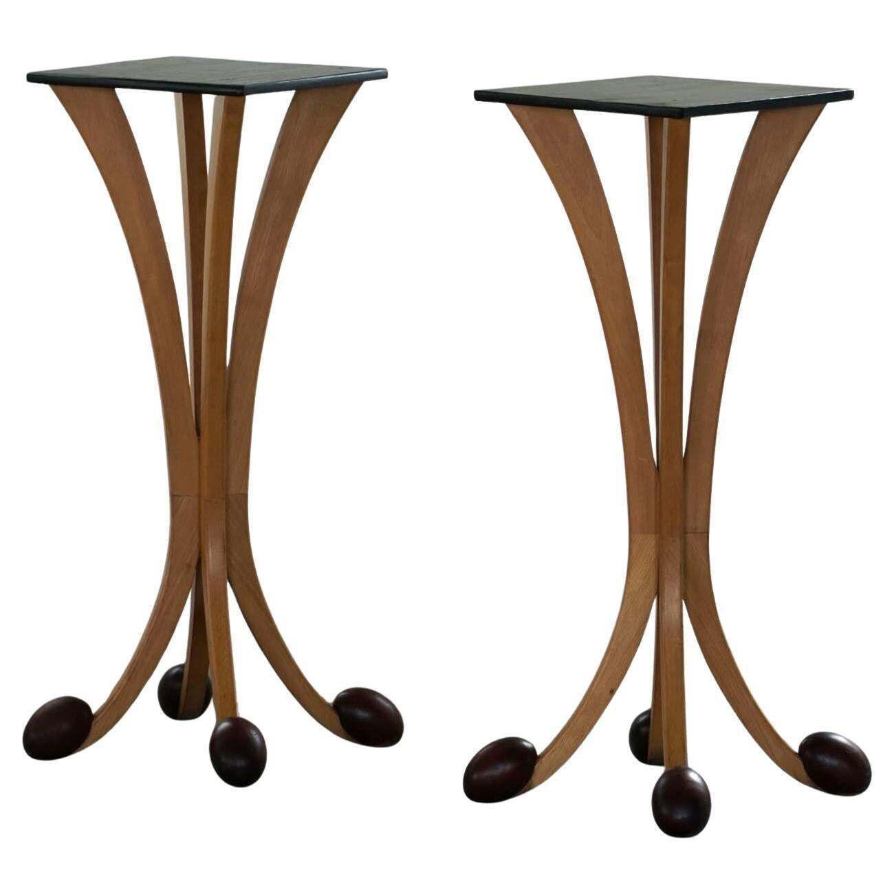 A Pair Of Sculptural Pedestals, French Postmodern Design, 1980s