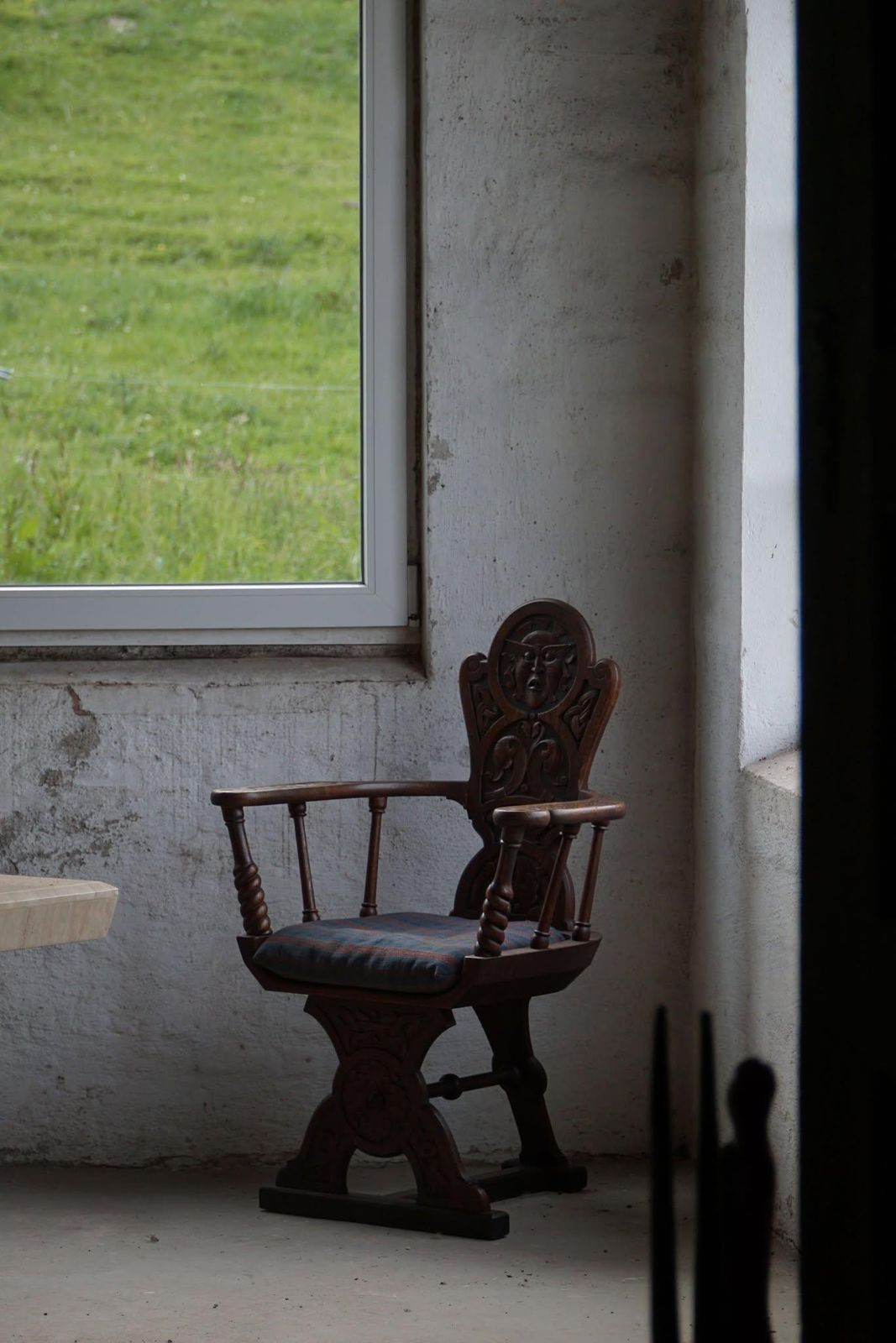 photo buy Scandinavian Armchair In Solid Oak With A Cushion, Folk Art, Early 19th Century