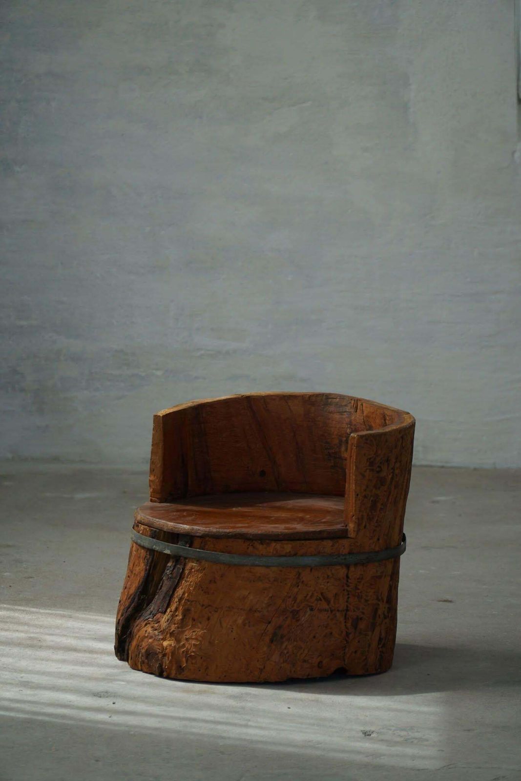Primitive Stump Chair In Pine, Hand Carved, Swedish Modern, Wabi Sabi, 1900s photo for sale