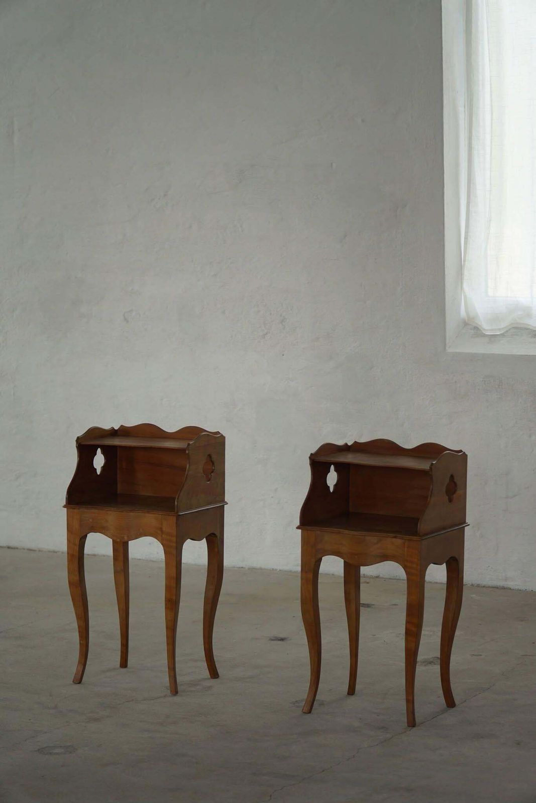 photo for sale Danish Modern, A Elegant Pair Of Nightstands In Nutwood, 1940s