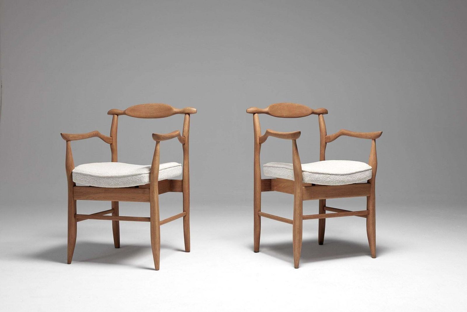 Guillerme Et Chambron Pair Of “Fumay” Dining Armchairs For Votre Maison, France photo for sale
