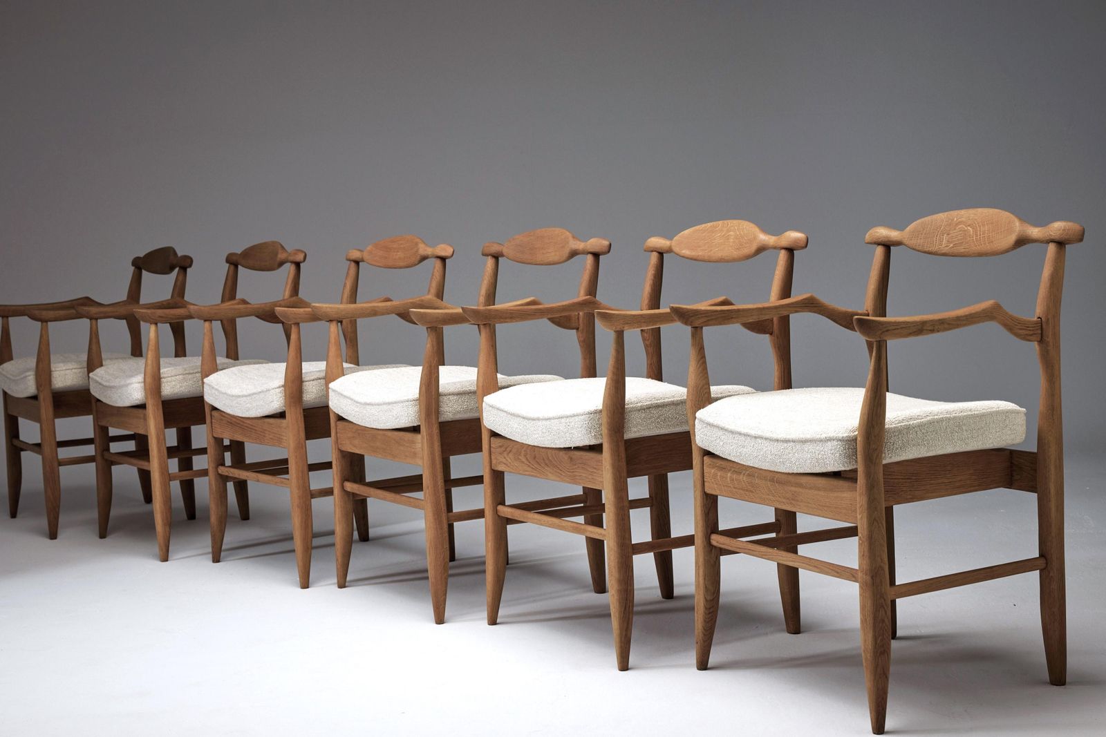 Set Of Six “Fumay” Dining Armchairs By Guillerme Et Chambron, France, 1960s photo furniture