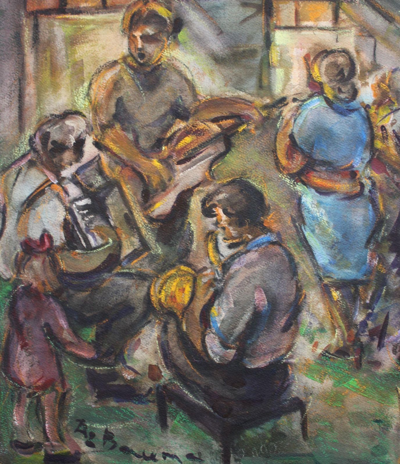 Dzidra Baumacountry Wedding  Paper, Watercolor, 54x74 Cm1985 photo for sale