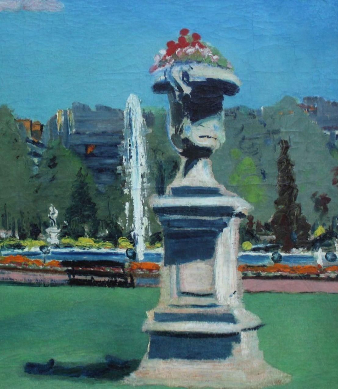 Rudolfs Pinnisluxembourg Garden, 47x54 Cm, Oil/Cardboard, 19391939 photo furniture