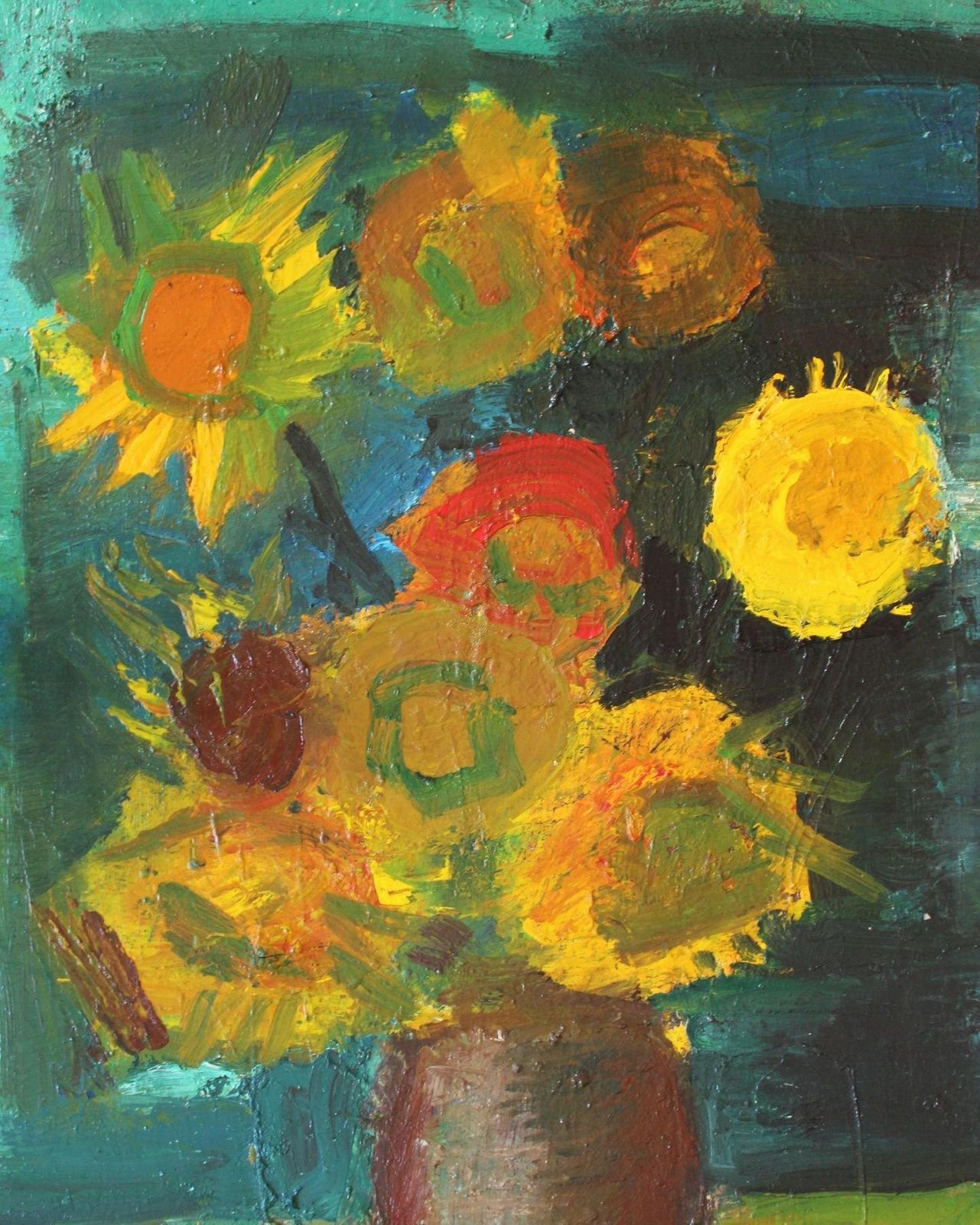 Aleksandr Rodin (1922 2001)sunflowers. 1984, Oil On Canvas, 90x60 Cm1984 photo Art