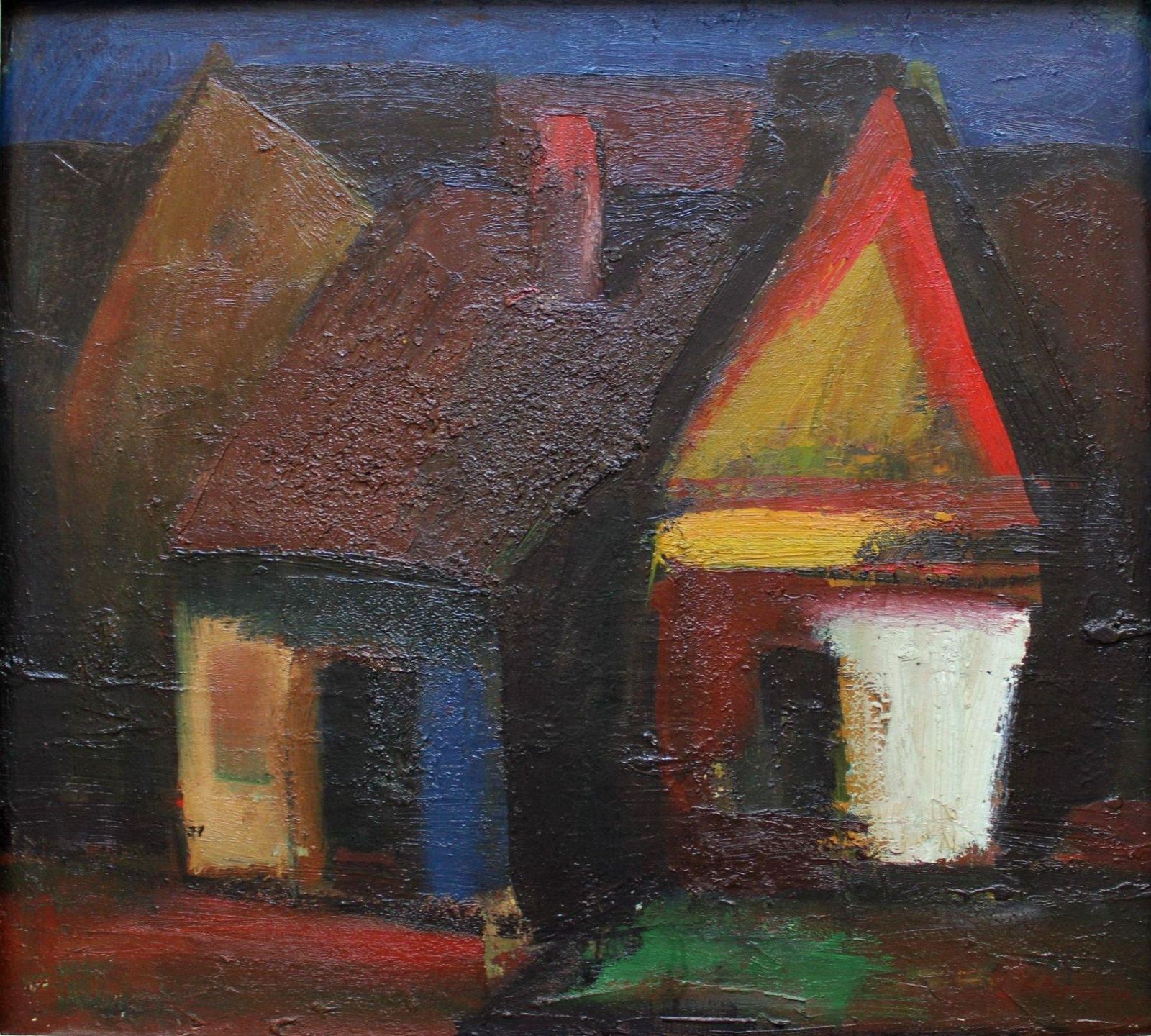 Aleksandr Rodin (1922 2001)in The Old Ilguciems. Oil On Cardboard, 65x70 Cm1984