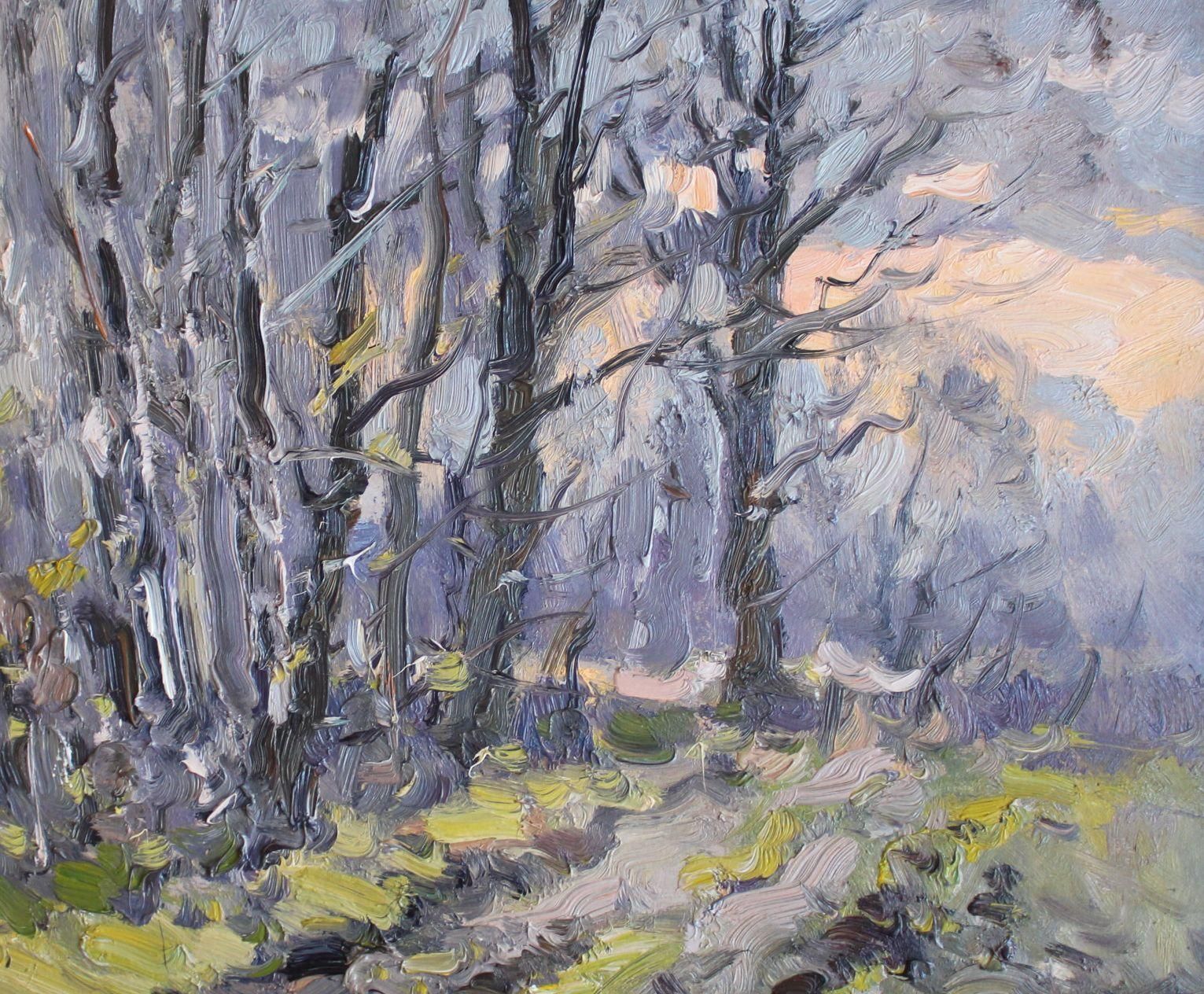 Edgars Vintersspring Mood  Oil/Cardboard, 42x52 Cm1989 photo furniture