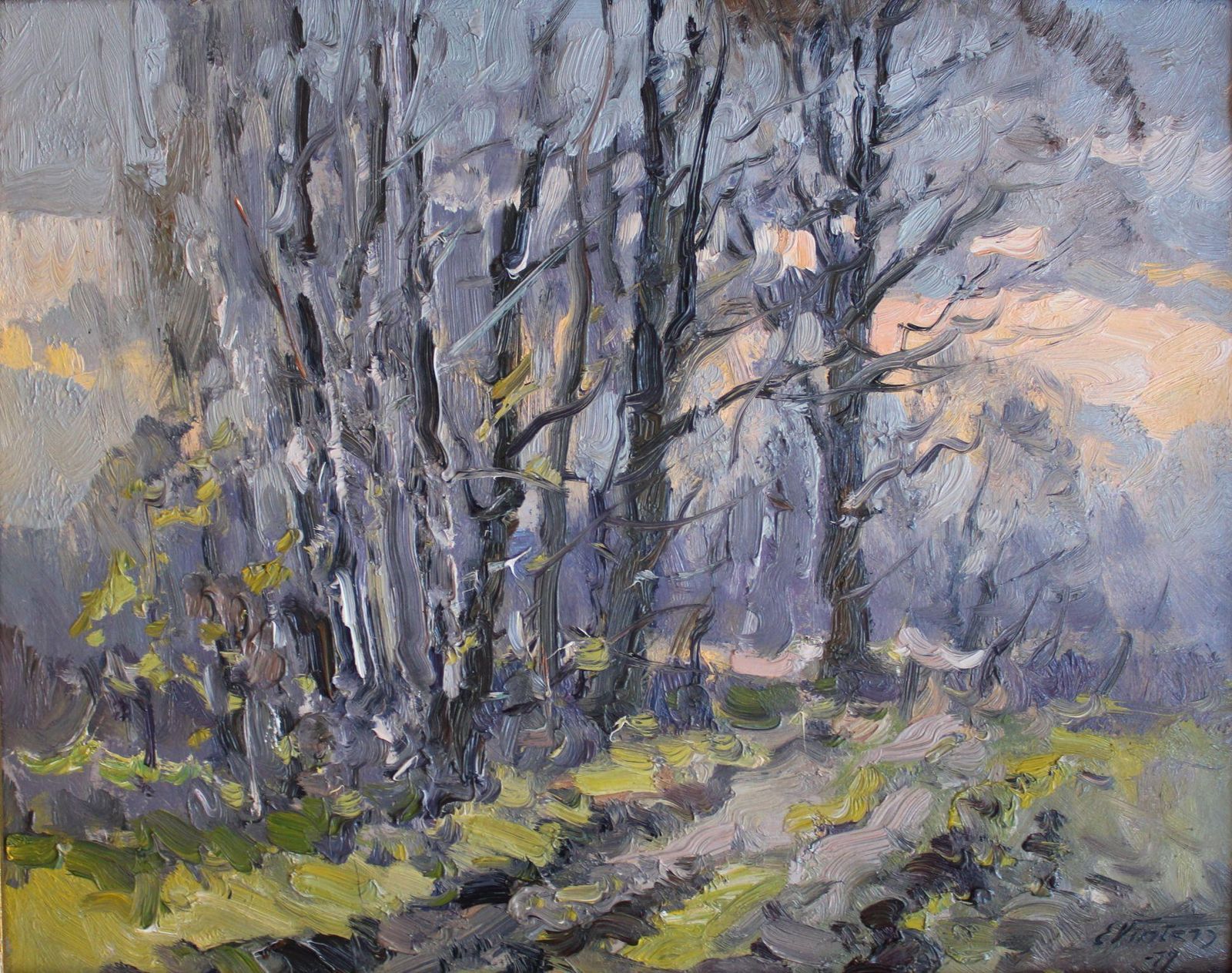 Edgars Vintersspring Mood  Oil/Cardboard, 42x52 Cm1989 photo Art