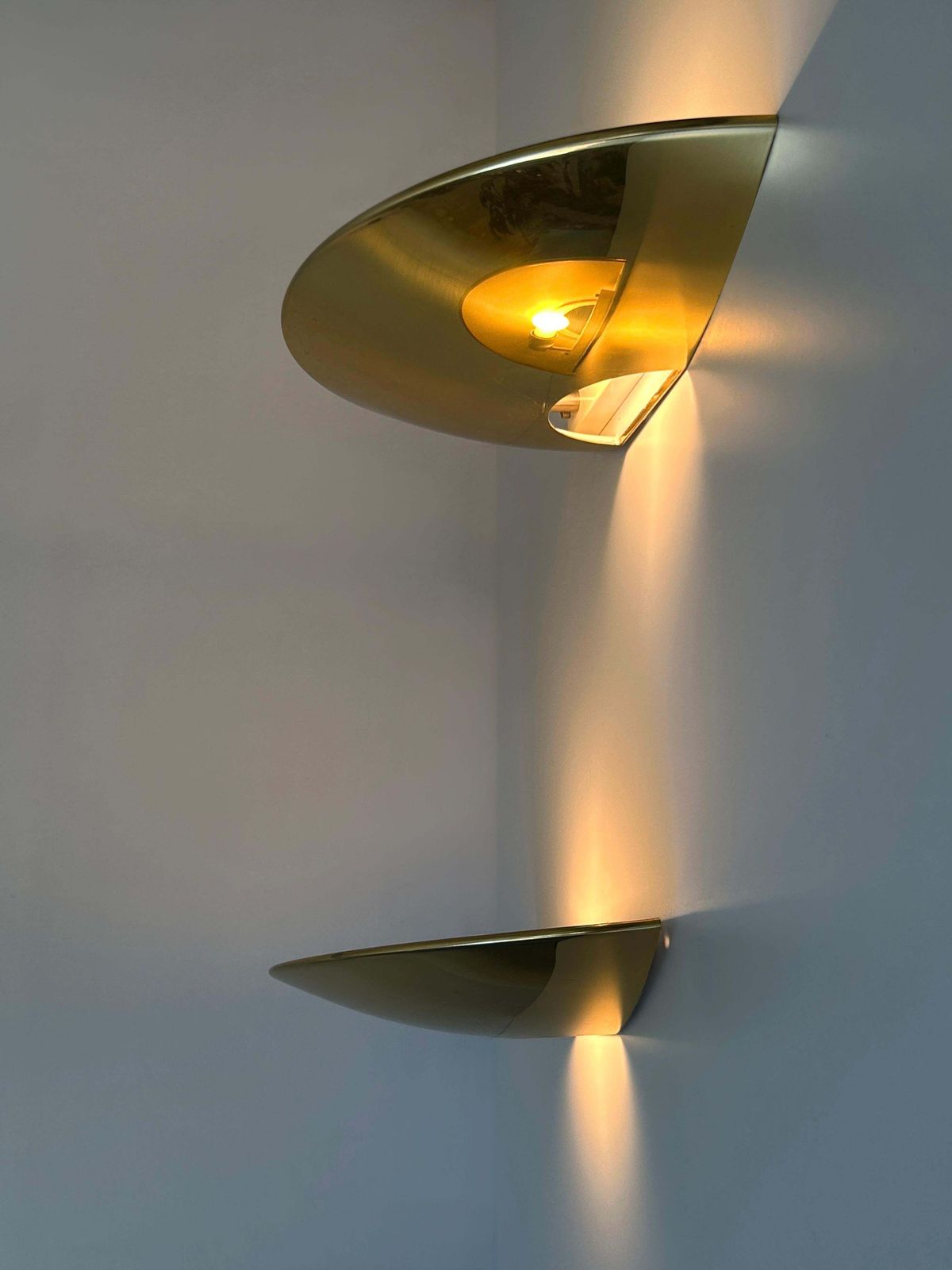photo vinterior Set Of Two Elegant Brass Wall Lamps Or Sconces By Florian Schulz Germany 1970s