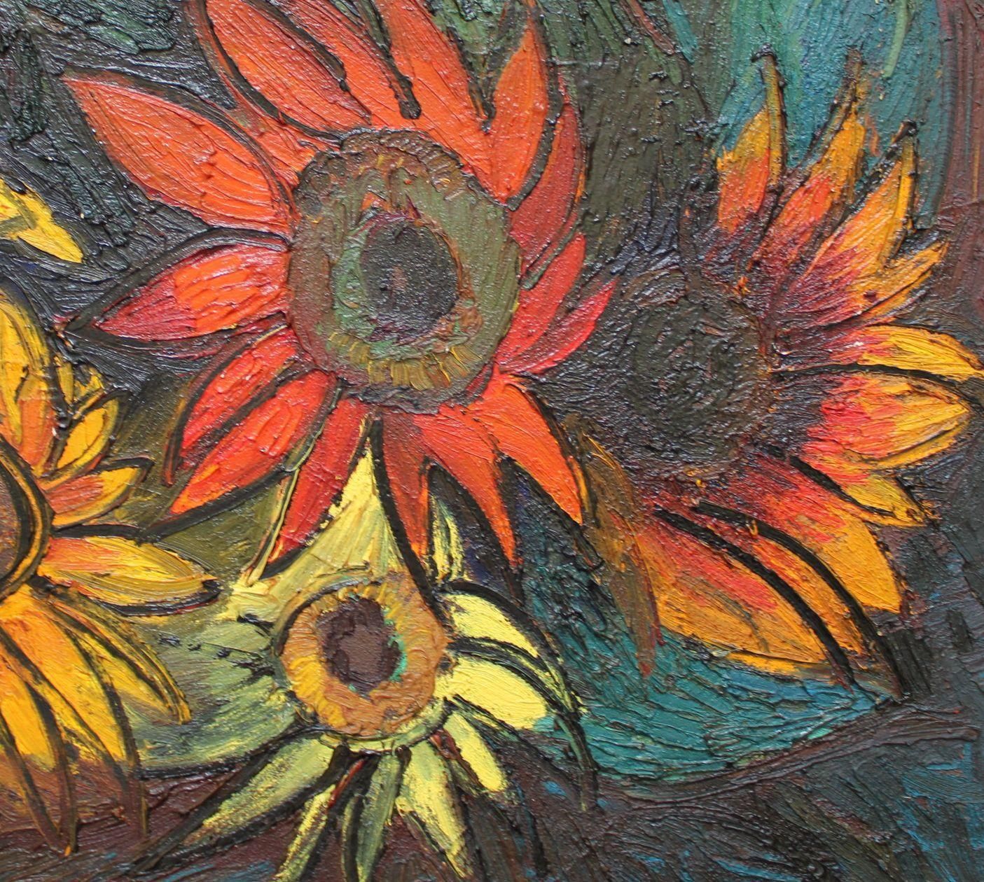 Aleksandr Rodin (1922 2001)sunflowers. 1986, Oil On Canvas, 49x59 Cm1986 photo furniture