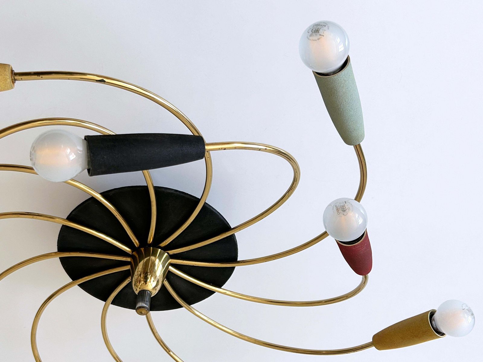 photo buy Amazing Twelve Flamed Sputnik Chandelier Or Ceiling Lamp 'Tornado' Germany 1950s