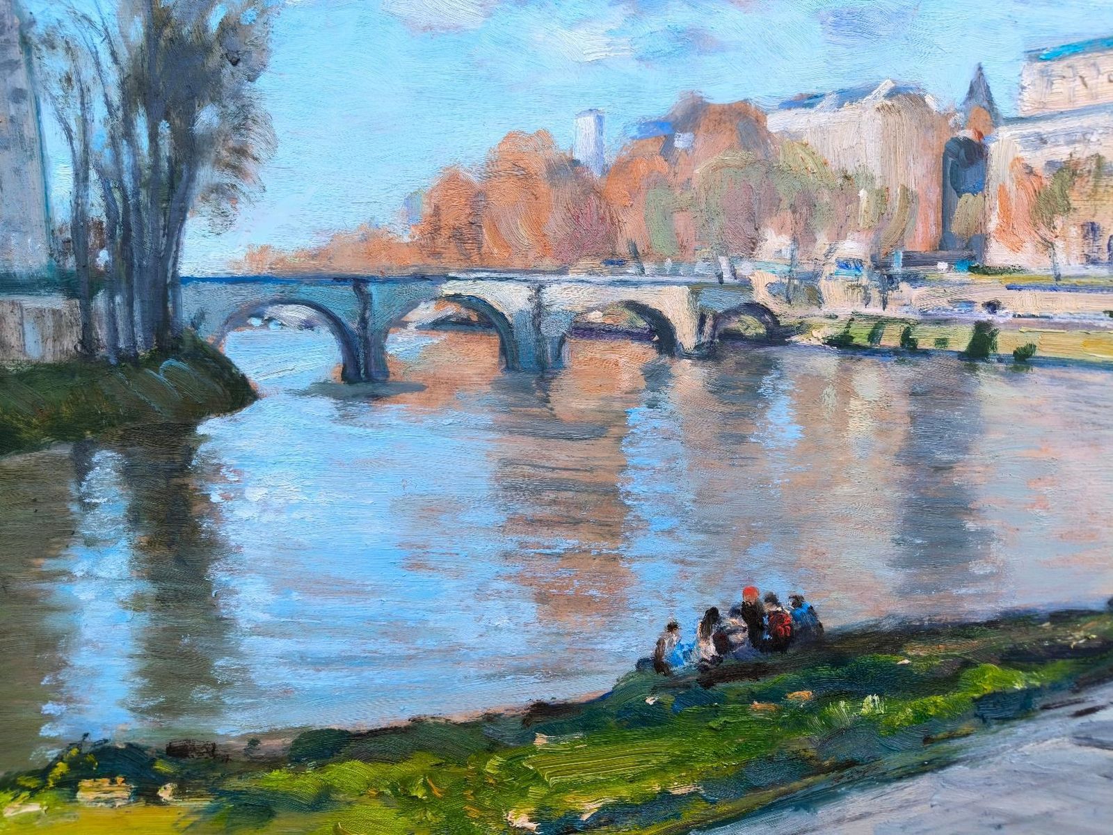 Vladimir Ilibayev Spring In Paris.Cardboard/ Oil, 47 X 59 Cm, 20252025 photo for sale