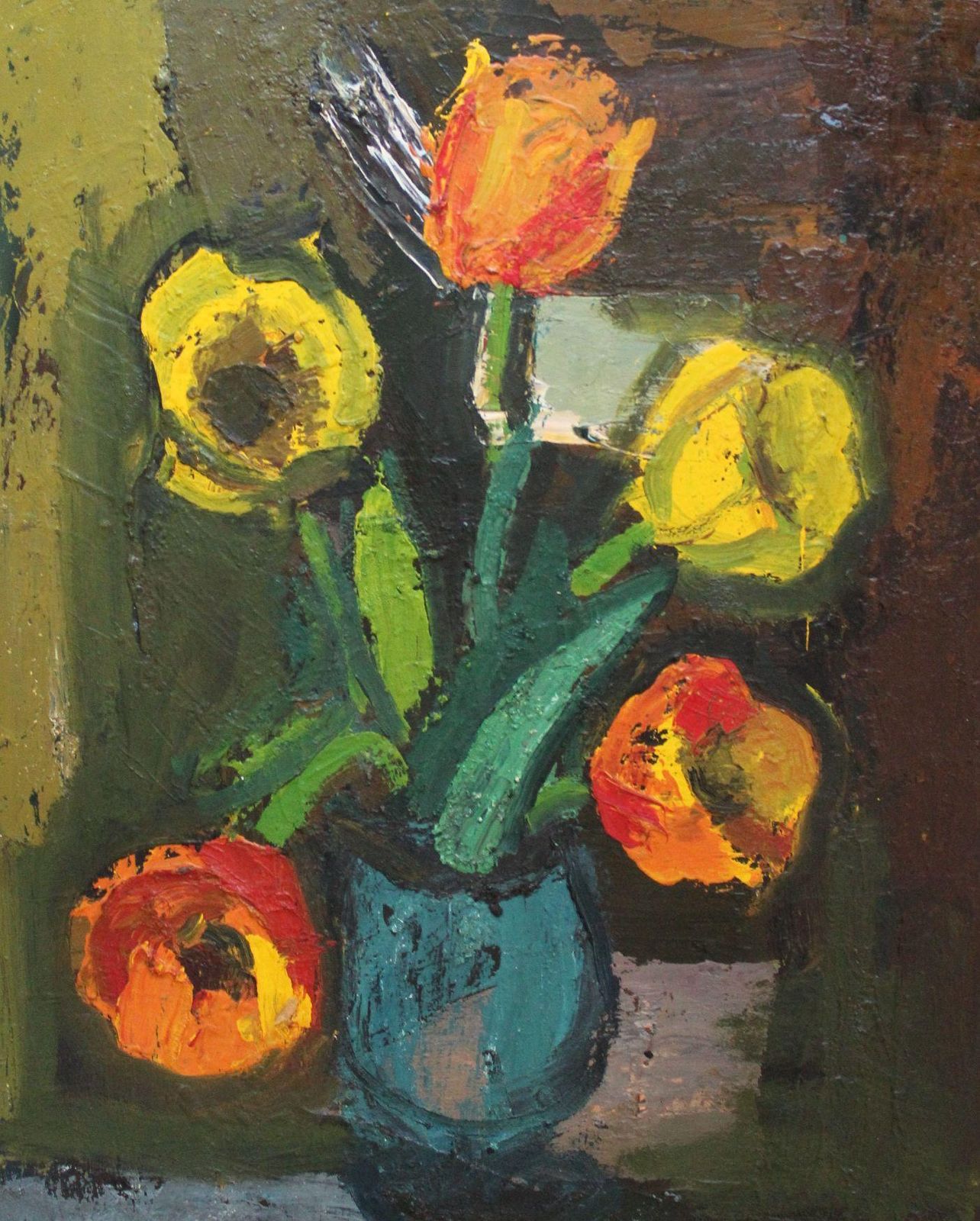 Aleksandr Rodin (1922 2001)still Life With Flowers  Cardboard/Oil, 70x49 Cm1993 photo for sale