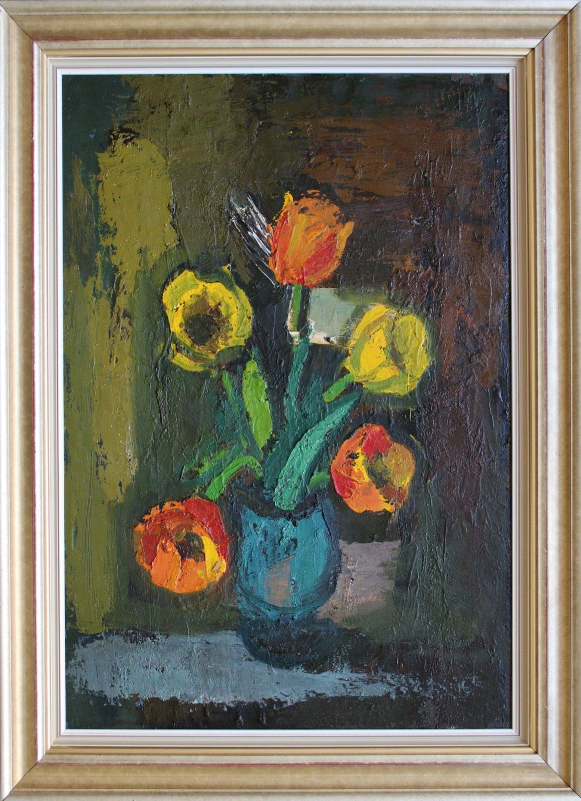 Aleksandr Rodin (1922 2001)still Life With Flowers  Cardboard/Oil, 70x49 Cm1993 photo 1593.0