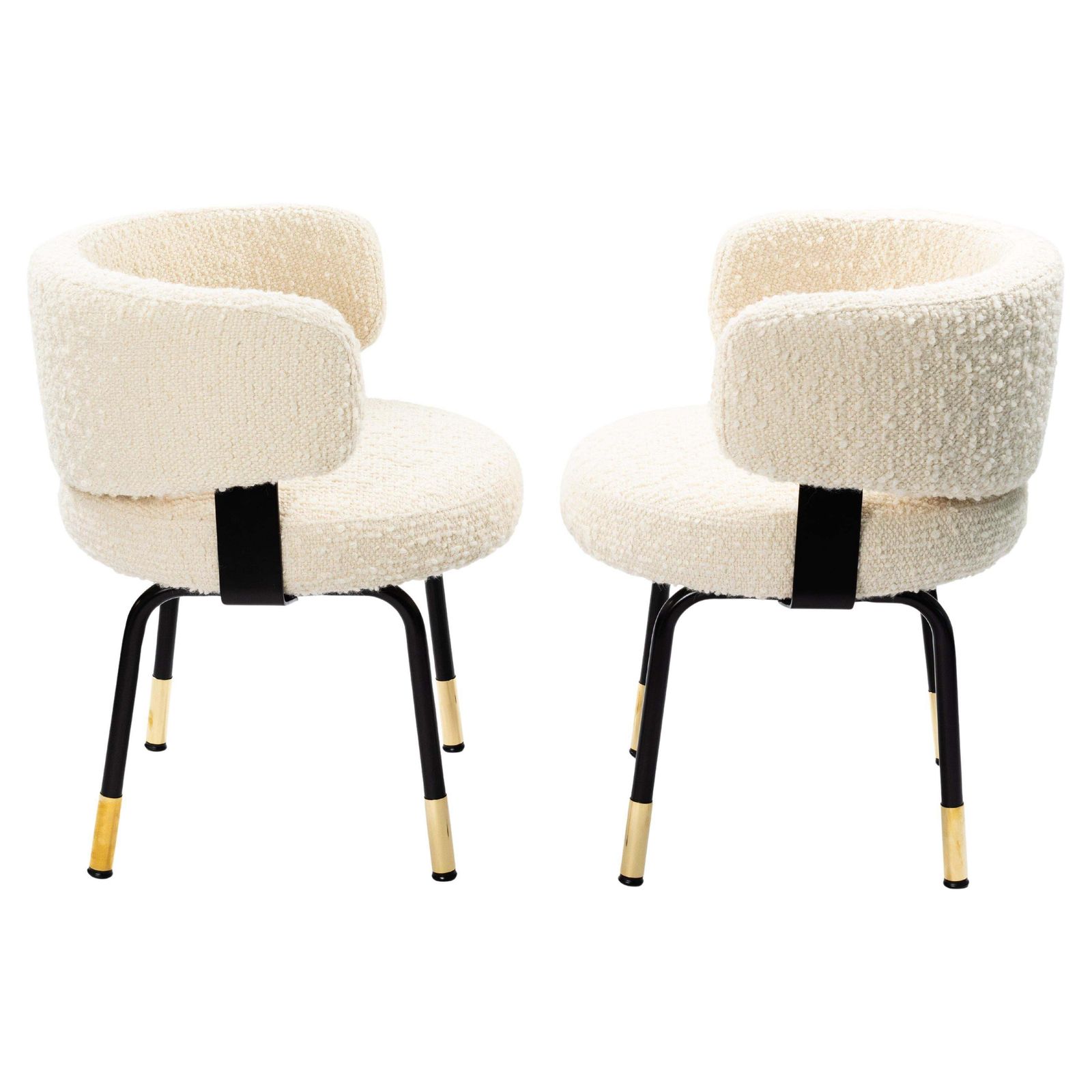 Pair Of Extravagant Armchairs With Bouclé Fabric By Gianni Moscatelli Italy 1968
