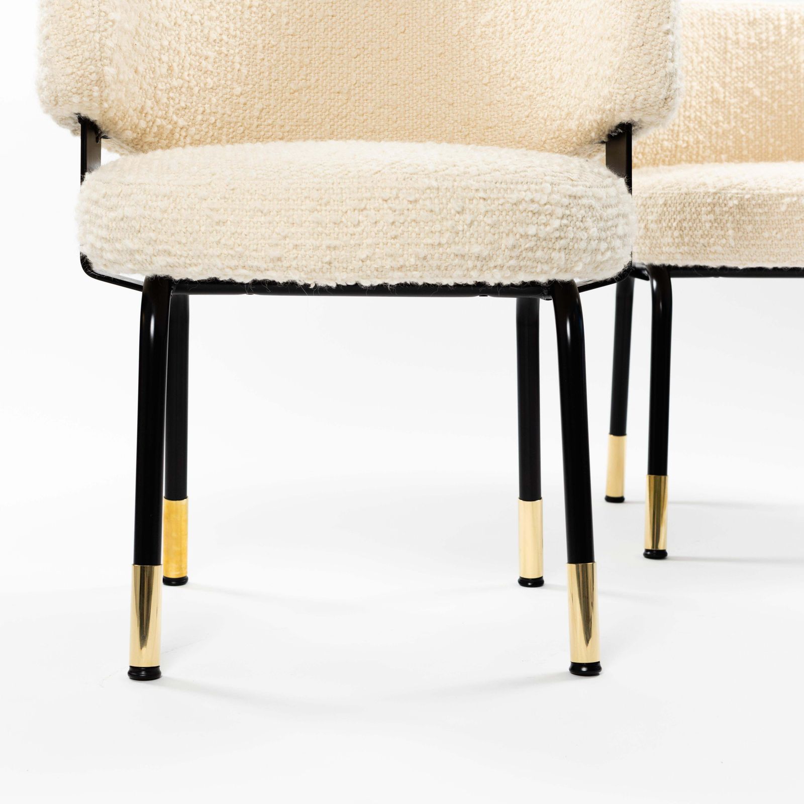 photo for sale Pair Of Extravagant Armchairs With Bouclé Fabric By Gianni Moscatelli Italy 1968