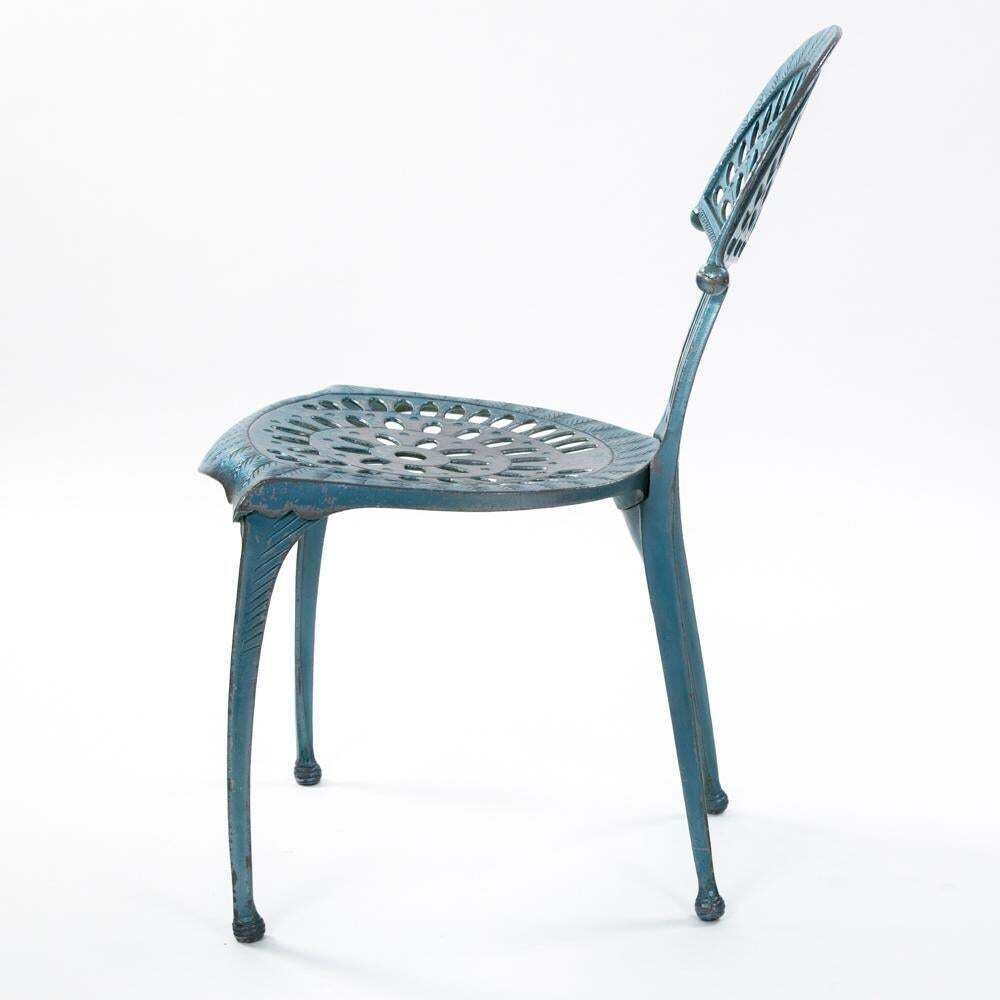 photo for sale 3 Spanish Turquise Aluminium Vintage Chairs By Oscar Tusquets Blanca 1980s