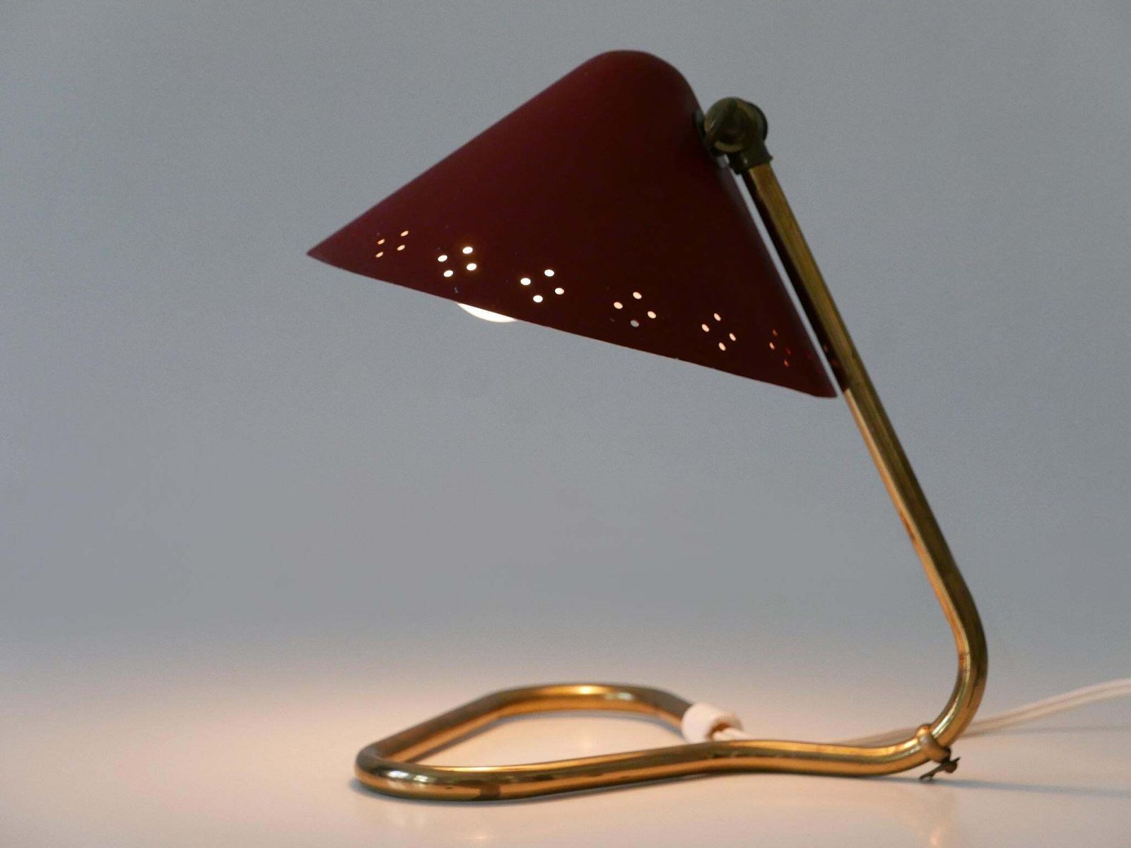 Lovely Mid Century Brass Table Lamp By Erik Wärnå For Gnosjö Sweden 1950s photo for sale