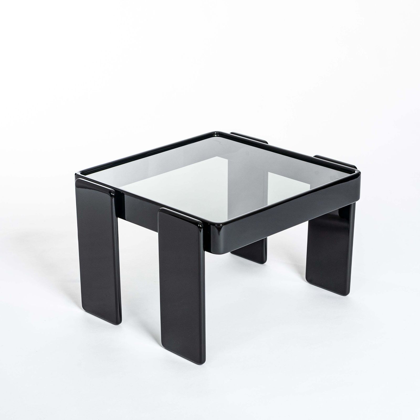 Italian Midcentury Gianfranco Frattini Black Nesting Tables For Cassina, 1960s photo Furniture