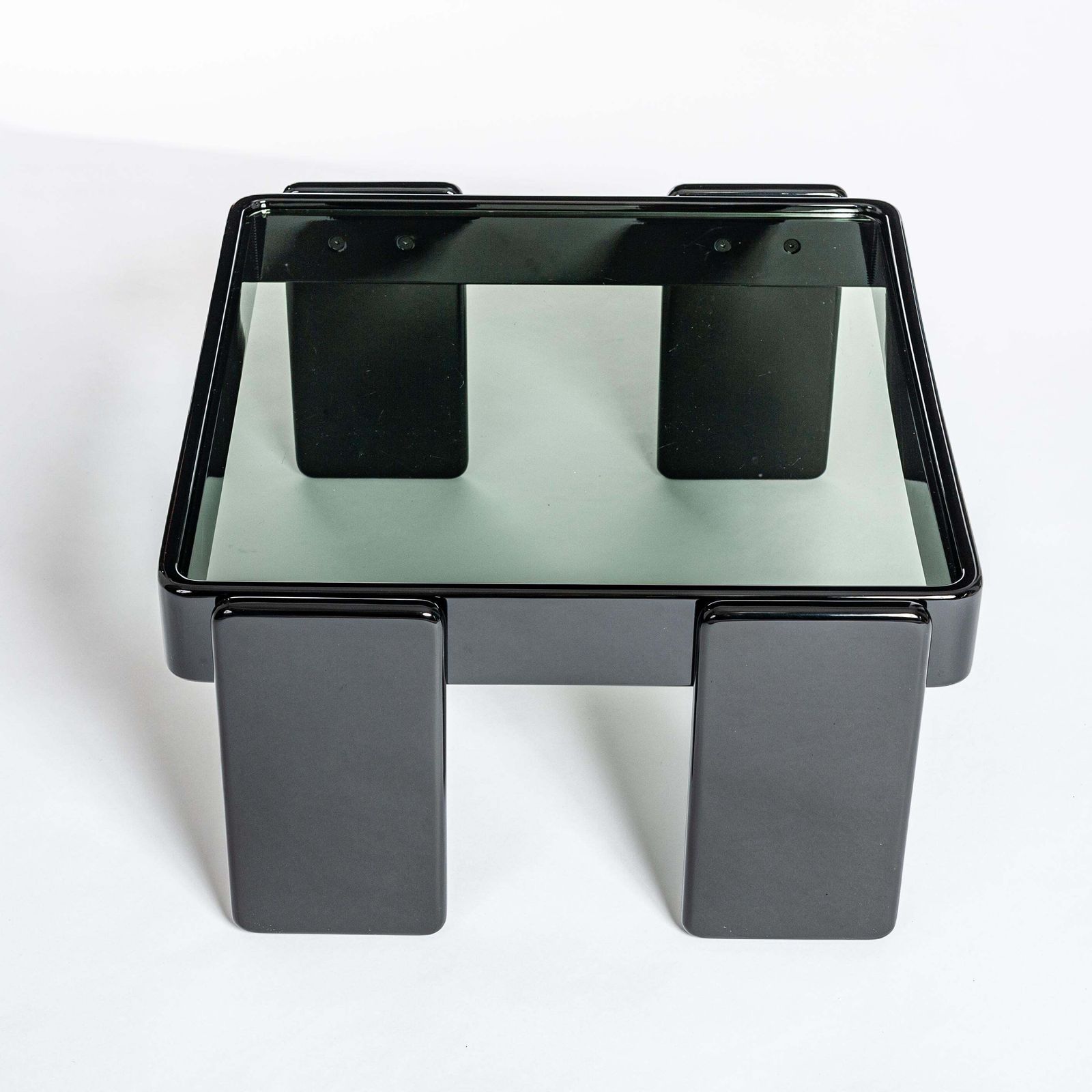 photo furniture Italian Midcentury Gianfranco Frattini Black Nesting Tables For Cassina, 1960s