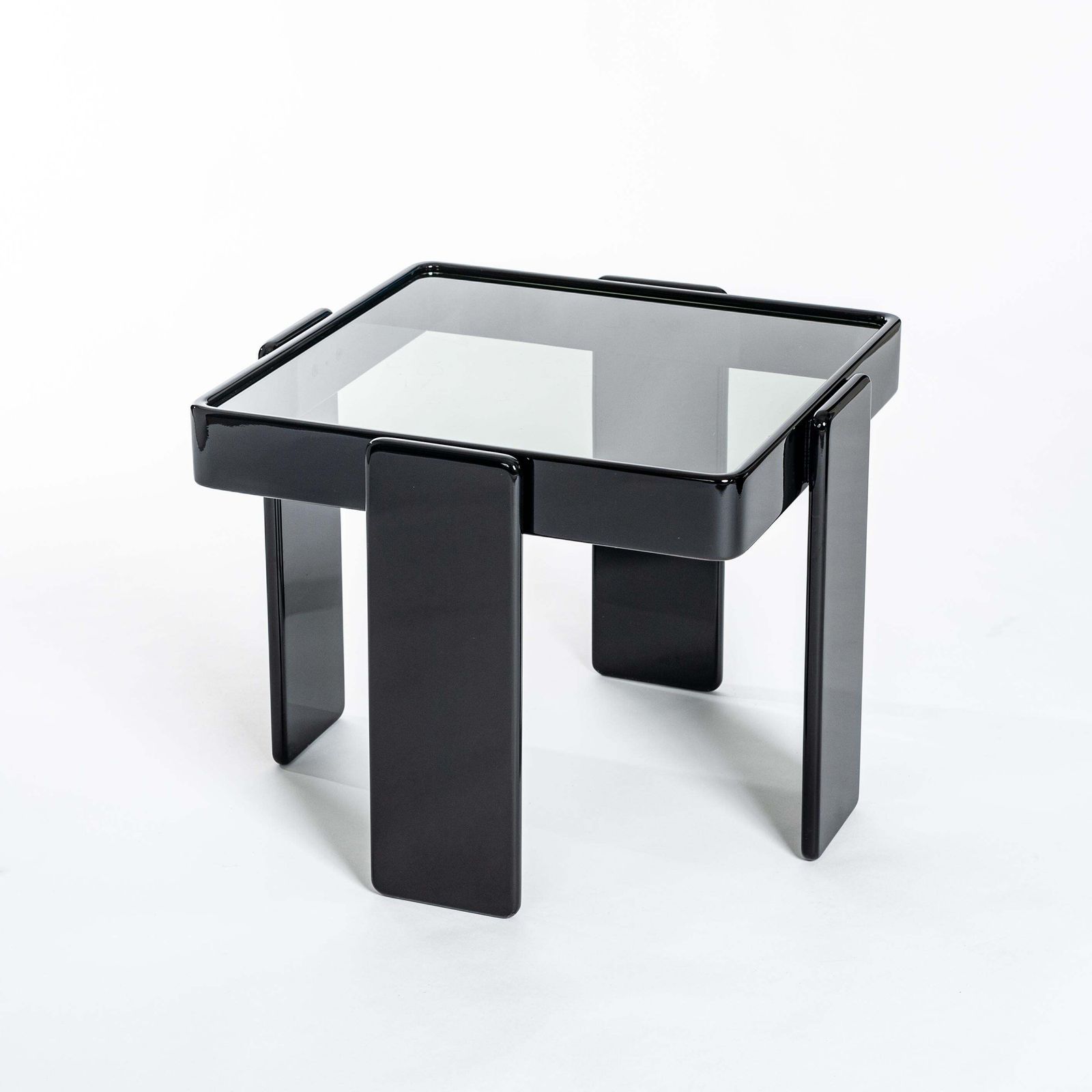 5663.0 Italian Midcentury Gianfranco Frattini Black Nesting Tables For Cassina, 1960s photo