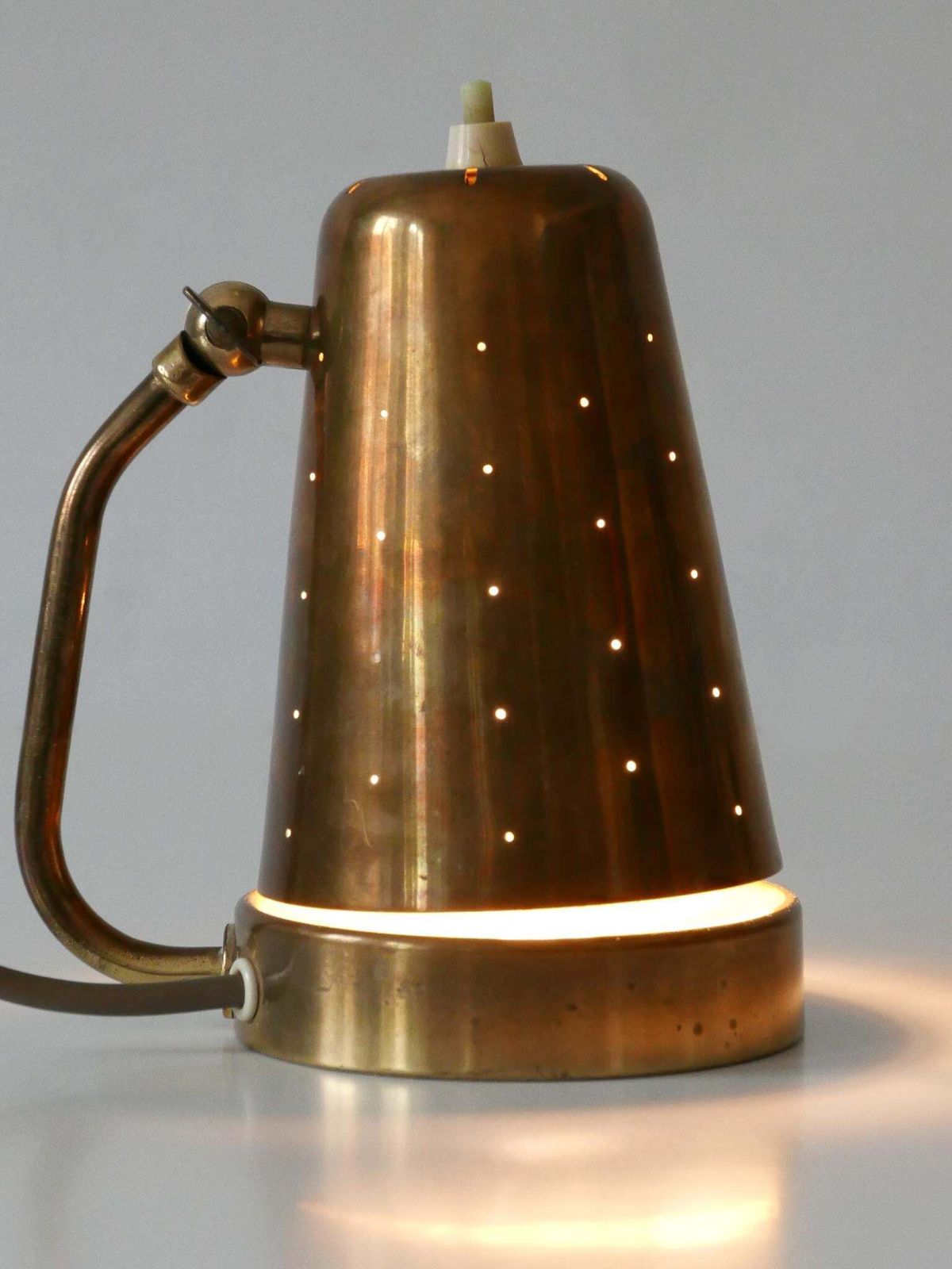Lovely Mid Century Brass Table Lamp Or Wall Light By Borens Boras Sweden 1950s photo furniture