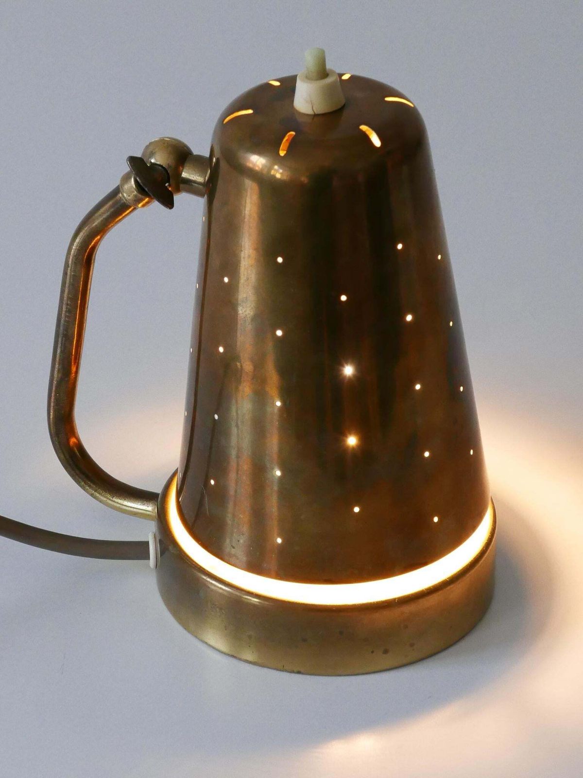 Lovely Mid Century Brass Table Lamp Or Wall Light By Borens Boras Sweden 1950s photo Lighting