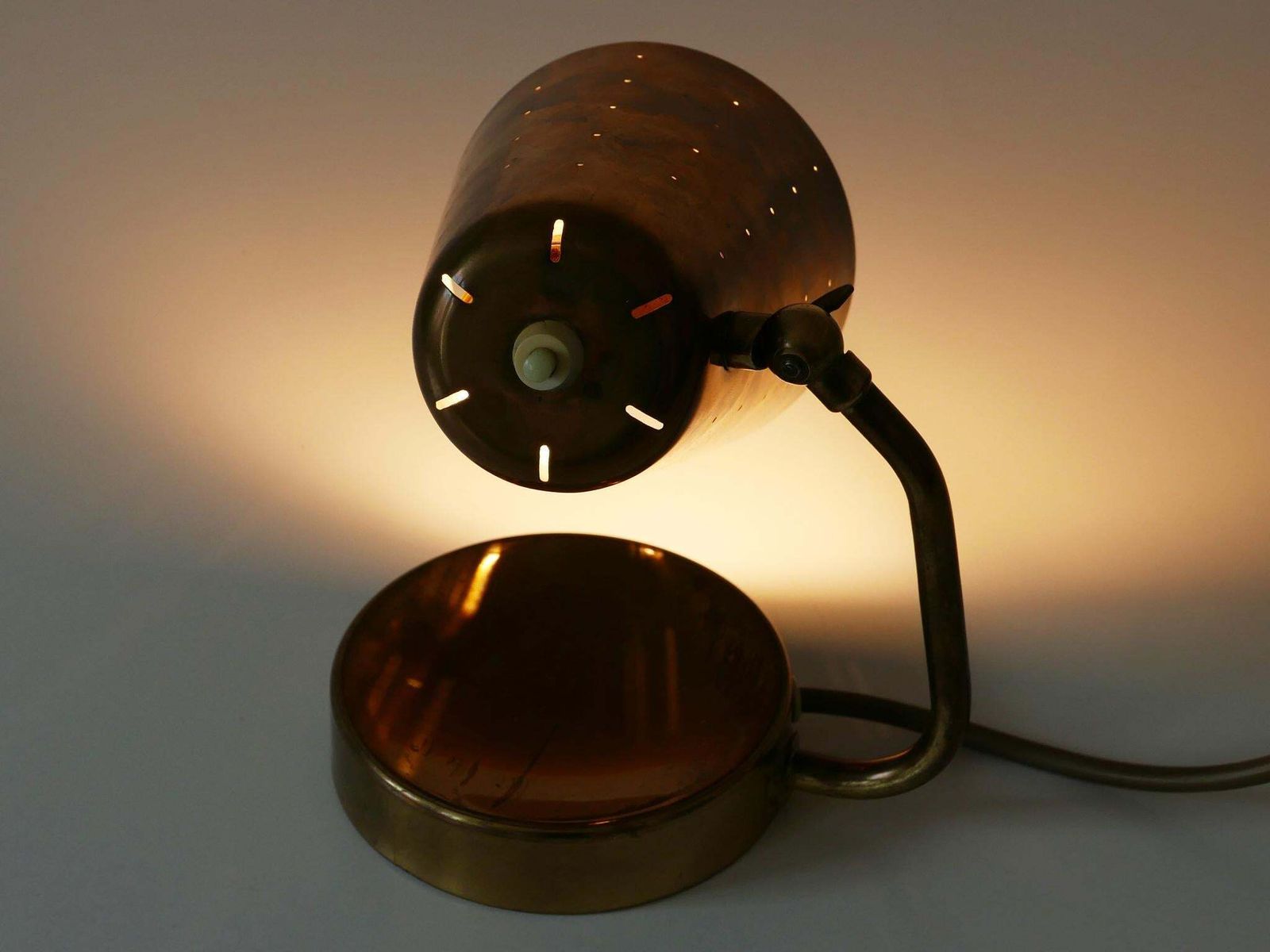 photo vinterior Lovely Mid Century Brass Table Lamp Or Wall Light By Borens Boras Sweden 1950s