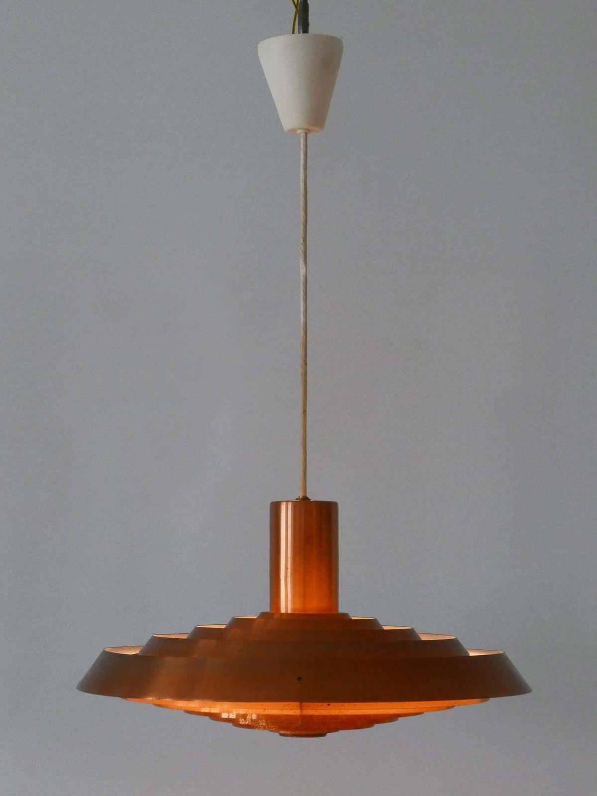 Rare Copper Plate Pendant Lamp By Poul Henningsen For Louis Poulsen Denmark 1958 photo 3984.0