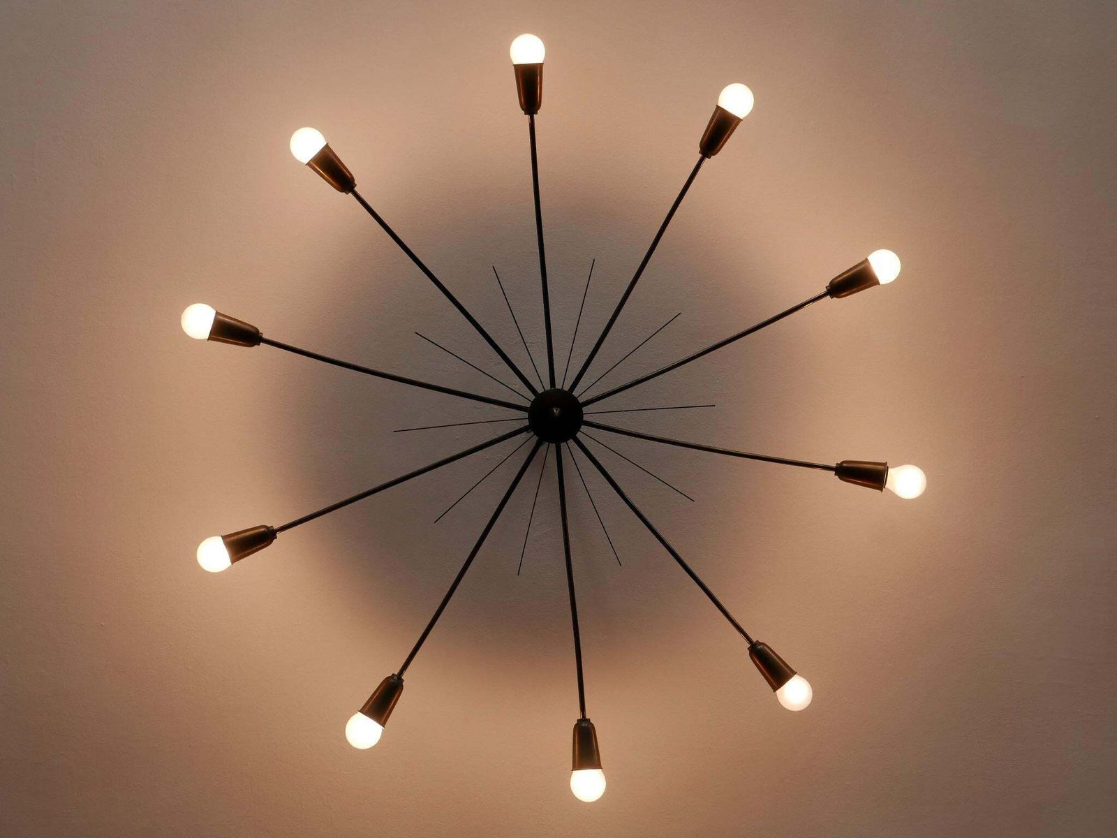 Gigantic Sputnik Chandelier Or Ceiling Light Sun By J.T. Kalmar, Austria, 1950s photo for sale