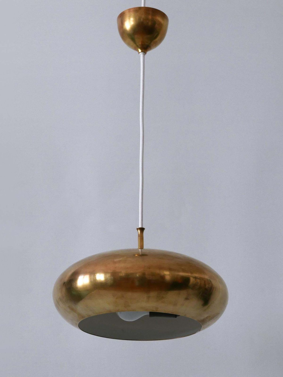 4159.0 Rare Mid Century Modern Brass Pendant Lamp By Falkenbergs Belysning Sweden 1960s photo