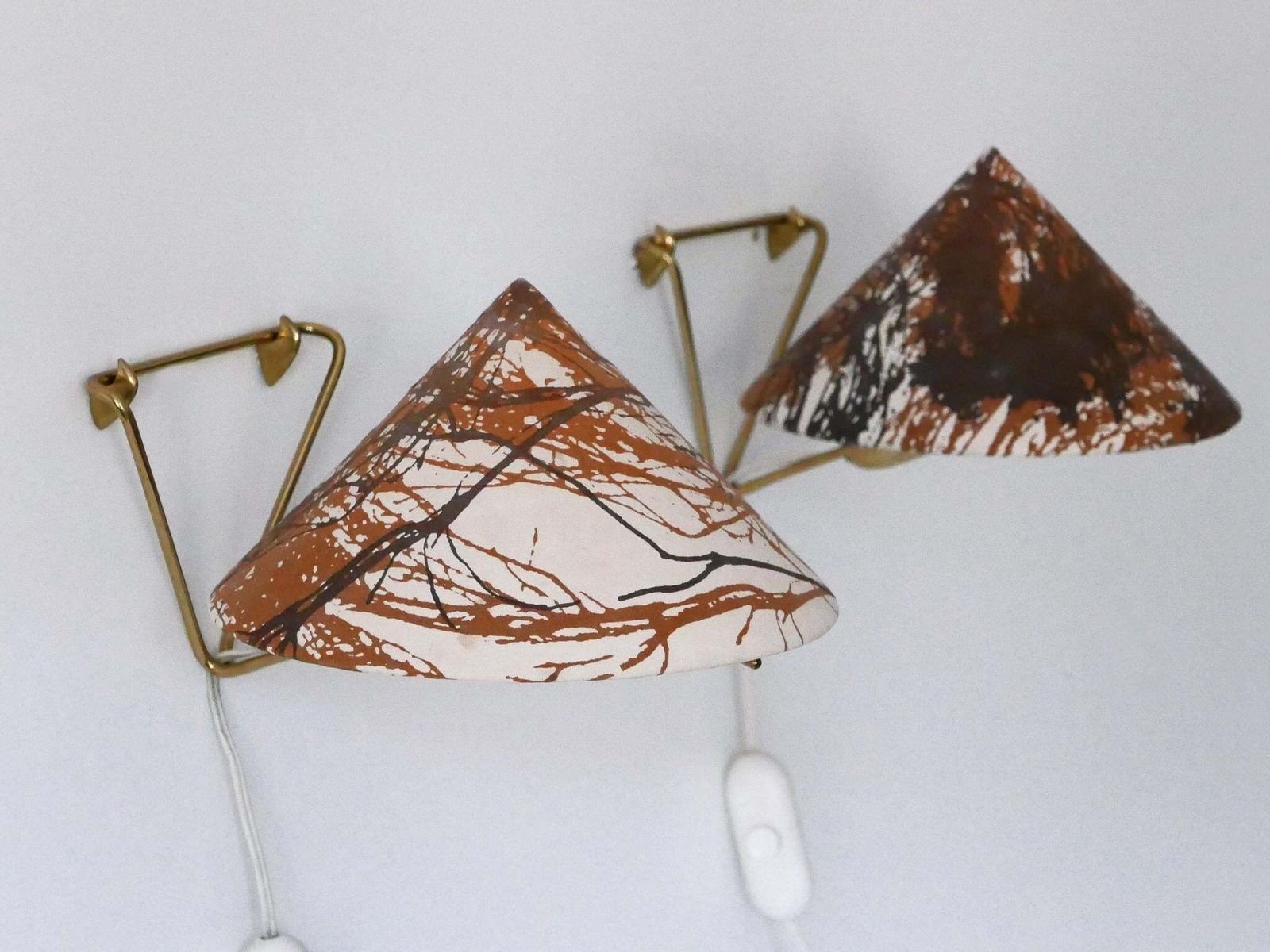 Set Of Two Rare Eel Table Lamps Or Wall Lights By Rupert Nikoll, Austria, 1952 photo for sale