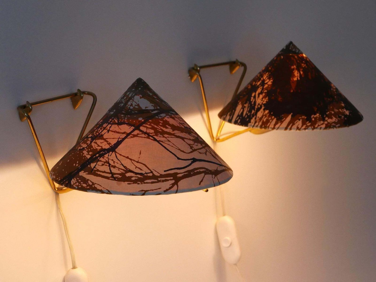 Set Of Two Rare Eel Table Lamps Or Wall Lights By Rupert Nikoll, Austria, 1952 photo Lighting
