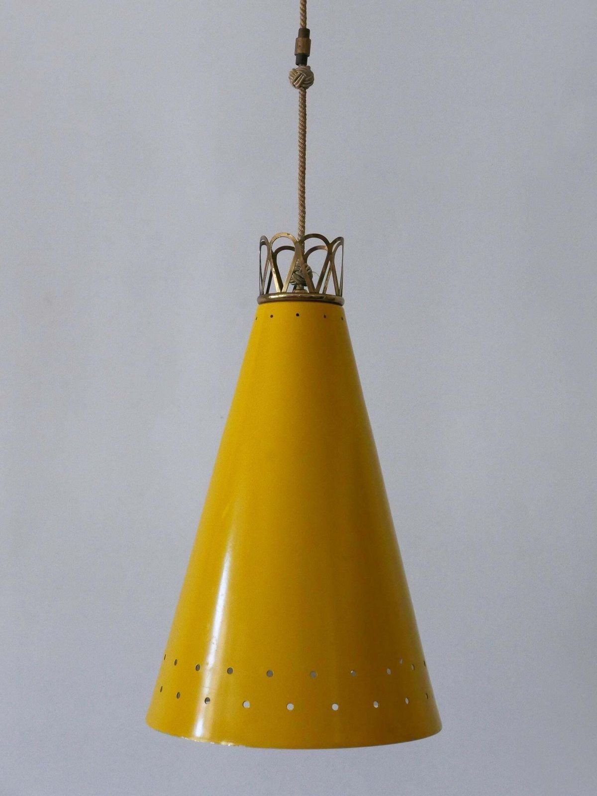 Elegant Mid Century Modern Pendant Lamp Or Hanging Light Germany 1950s photo vinterior