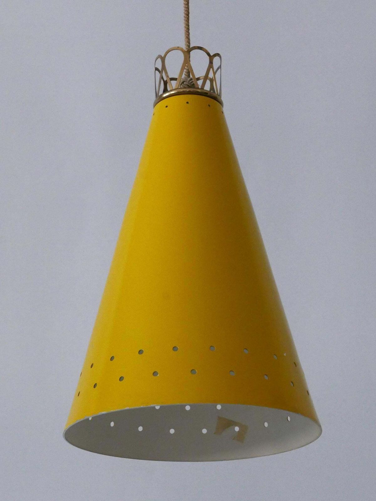 photo vinterior Elegant Mid Century Modern Pendant Lamp Or Hanging Light Germany 1950s