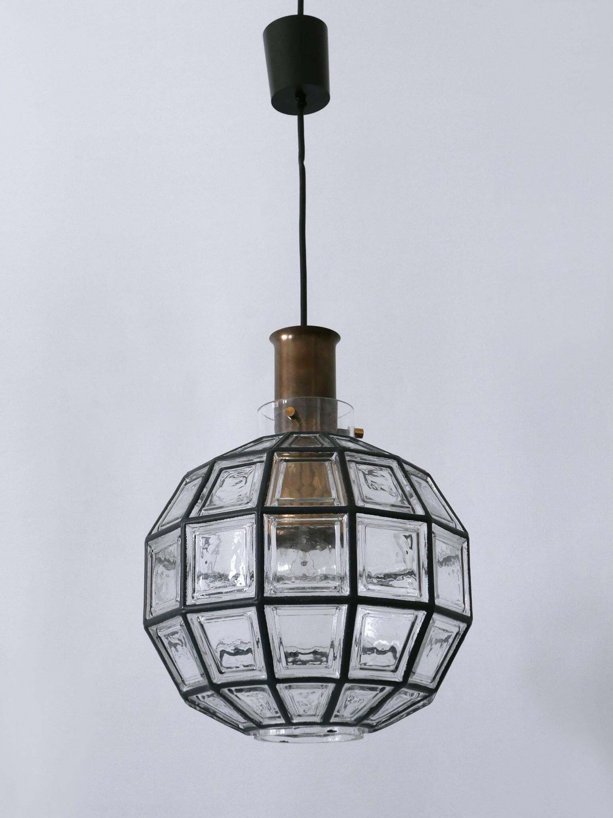 Large Mid Century Modern Pendant Lamp By Glashütte Limburg Germany 1960s photo buy