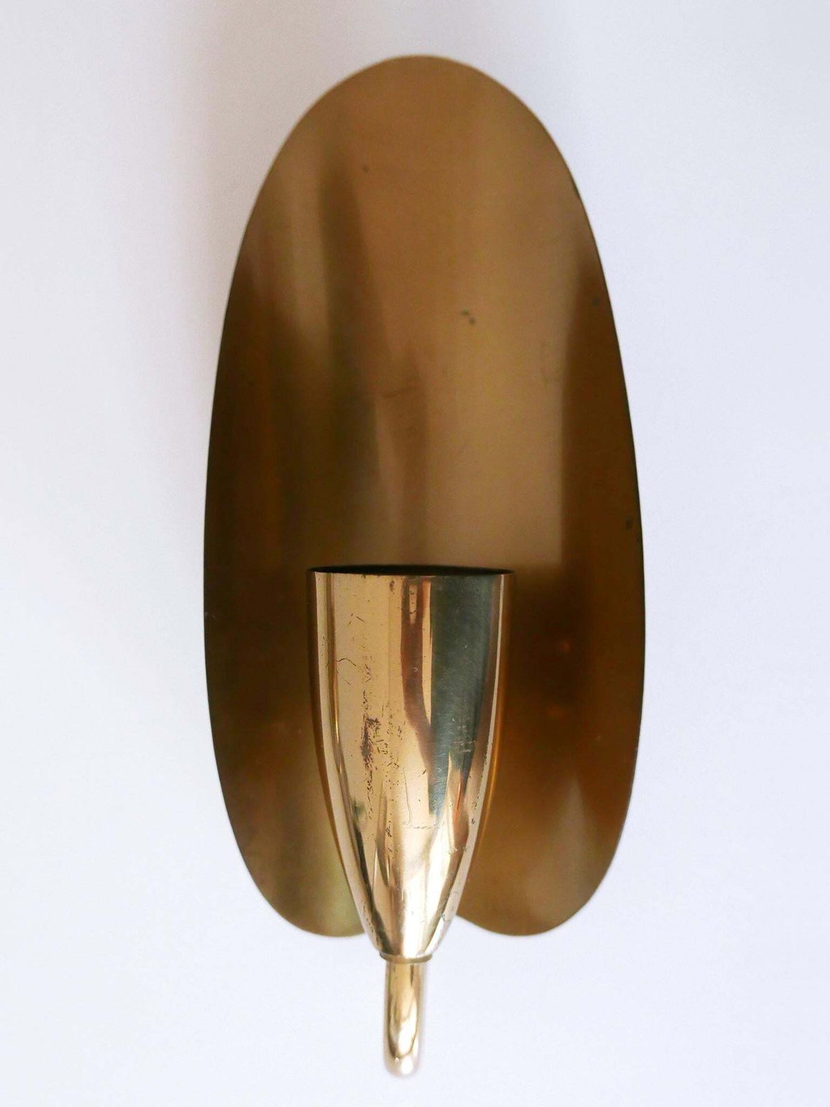 photo vintage Set Of Two Lovely Mid Century Modern Brass Sconces Or Wall Lamps Germany 1950s