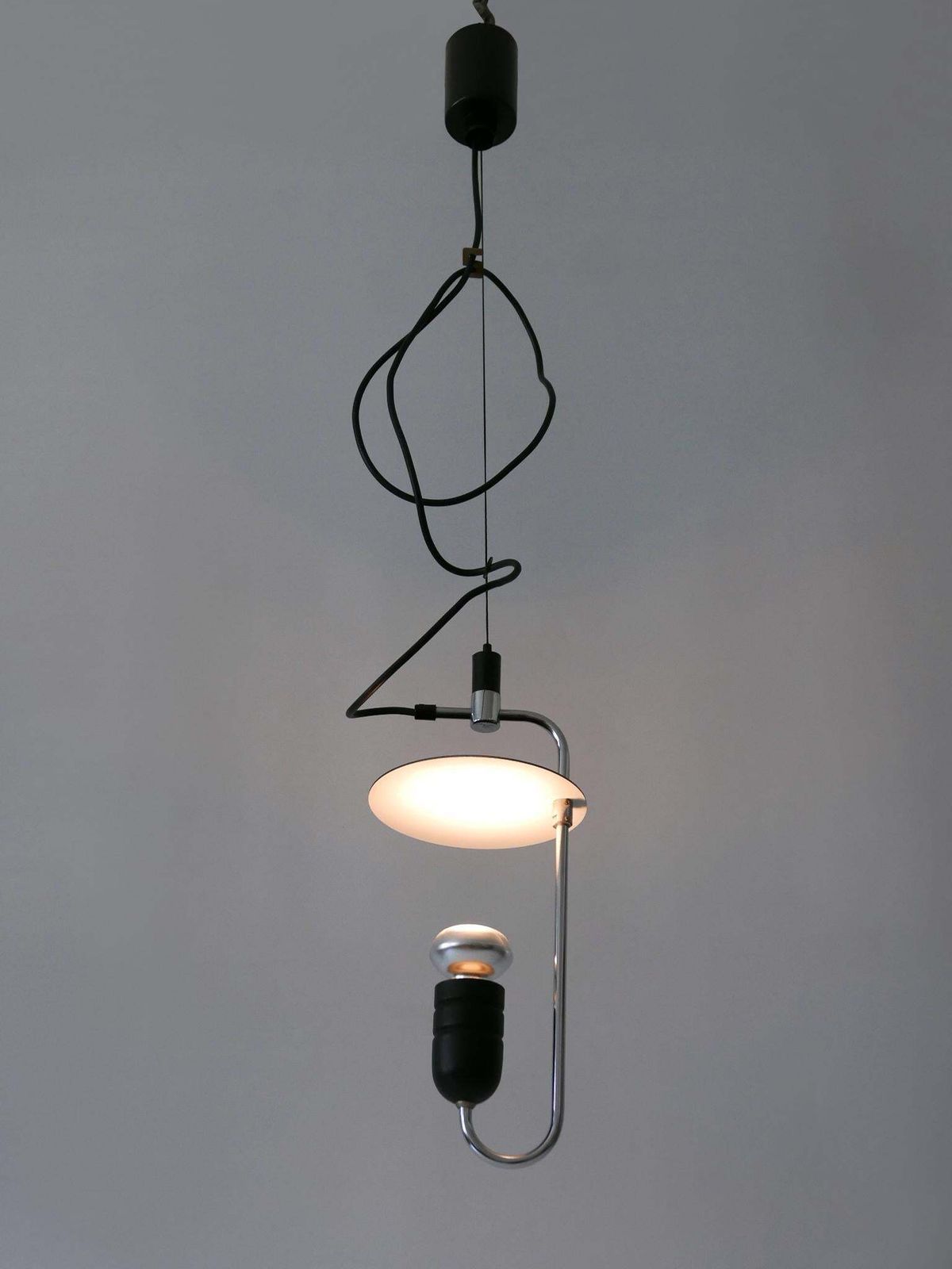 Minimalistic Mid Century Modern Pendant Lamp Or Hanging Light Italy 1970s photo furniture