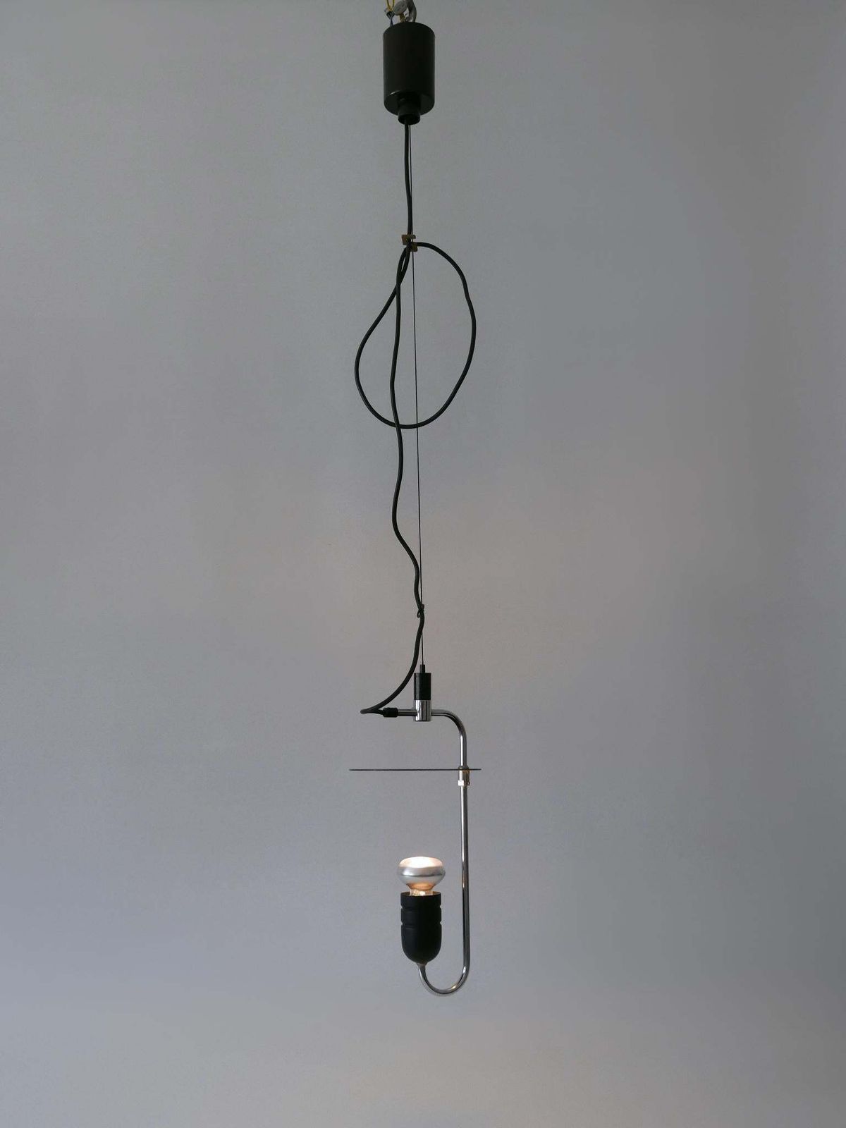 Minimalistic Mid Century Modern Pendant Lamp Or Hanging Light Italy 1970s photo vinterior