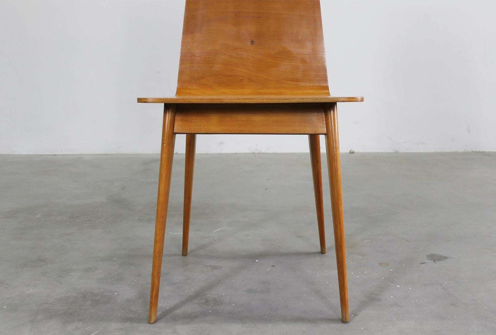 photo buy Set Of Six Dining Chairs In Wood By Sineo Gemignani Italian Manufacture 1940s