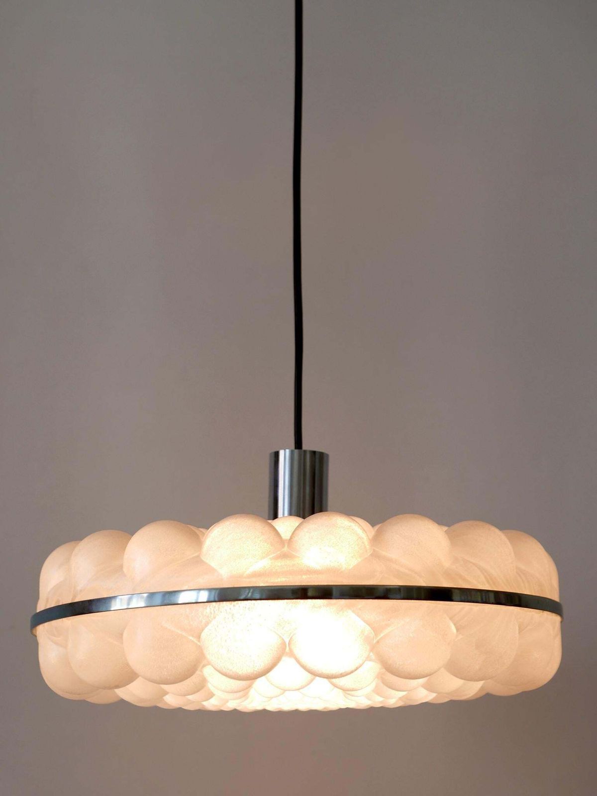 photo vinterior Amazing Mid Century Modern Bubble Pendant Lamps Or Hanging Lights Germany 1970s