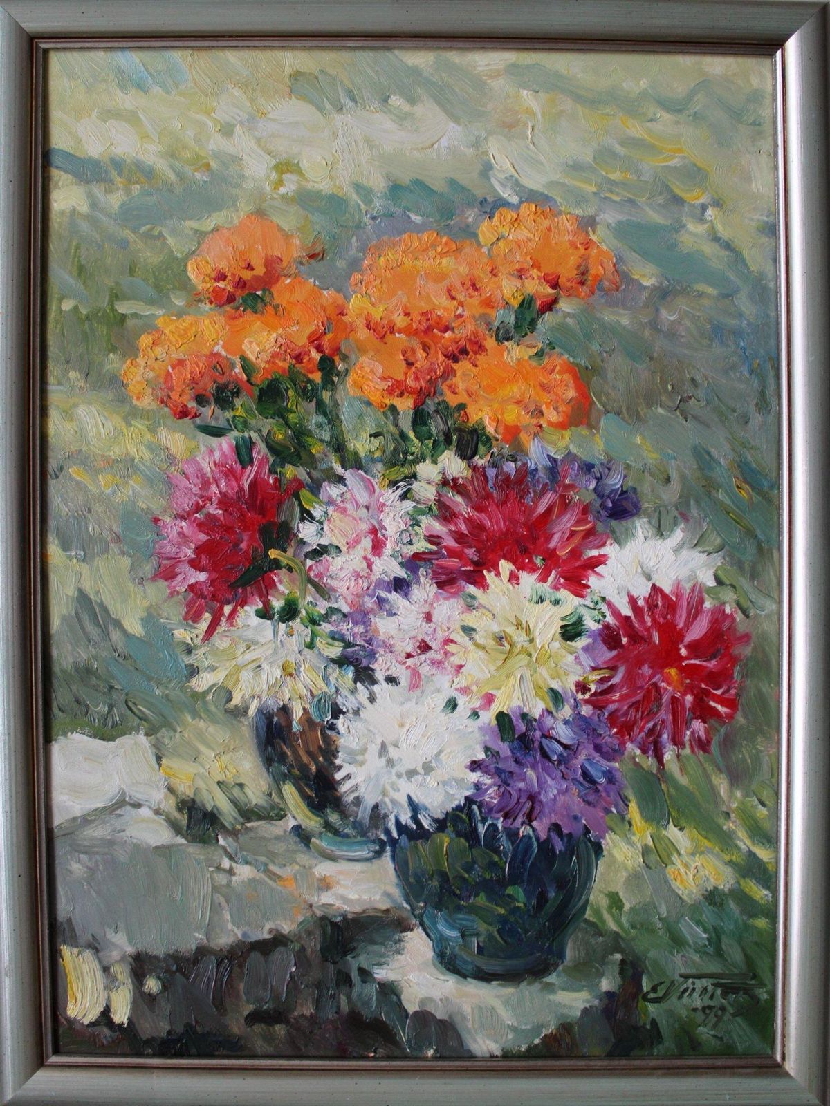 Edgars Vintersautumn Flowers. Cardboard, Oil, 70x50 Cm1999 photo furniture