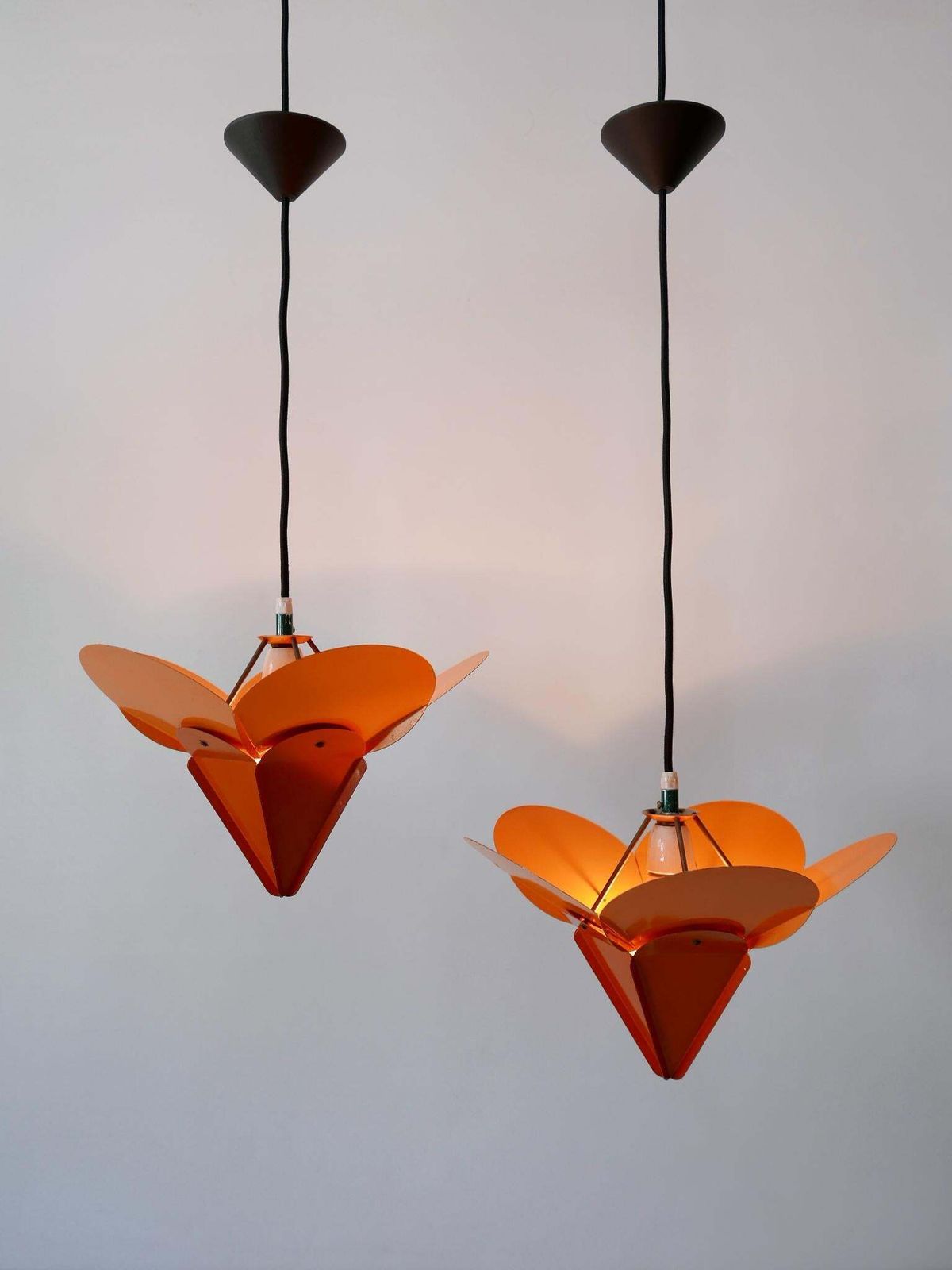 Set Of Two Unique Tivoli Flower Pendant Lamps By Simon Poul Henningsen 1958 photo vinterior