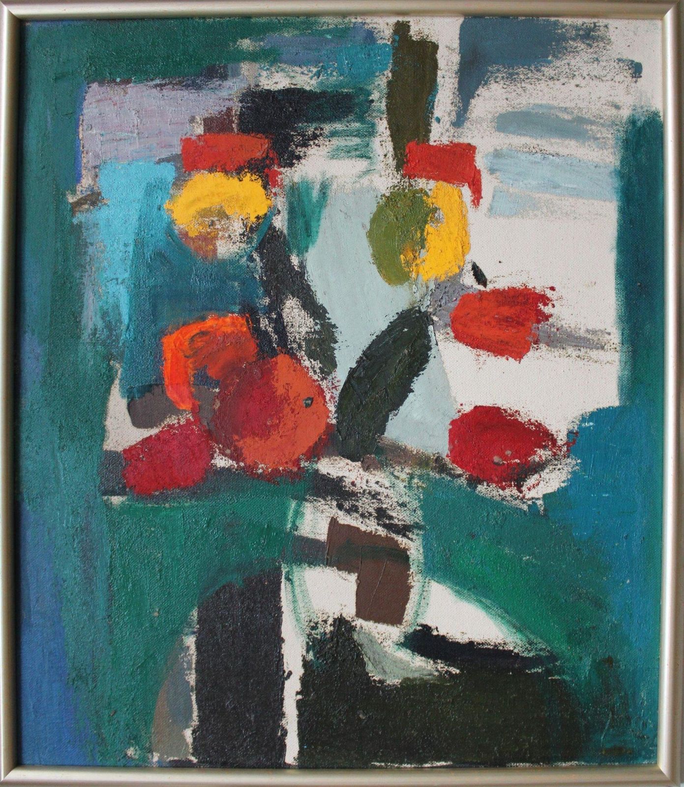 Aleksandr Rodin (1922 2001)abstract Still Life. Oil On Cardboard, 85x74 Cm1988 photo furniture