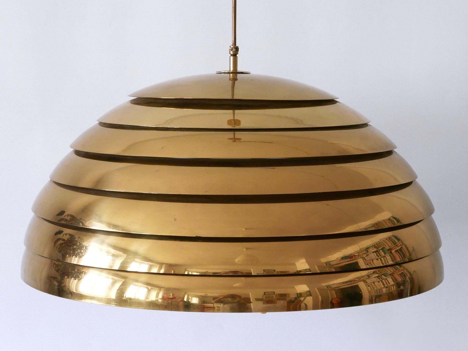 Large Mid Century Modern Pendant Lamp By Vereinigte Werkstätten Germany 1960s photo for sale